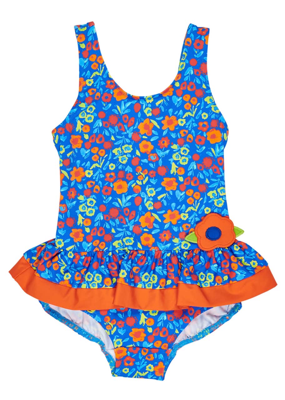 Image 1 of 1: Floral One-Piece Swimsuit, Size 2-6X
