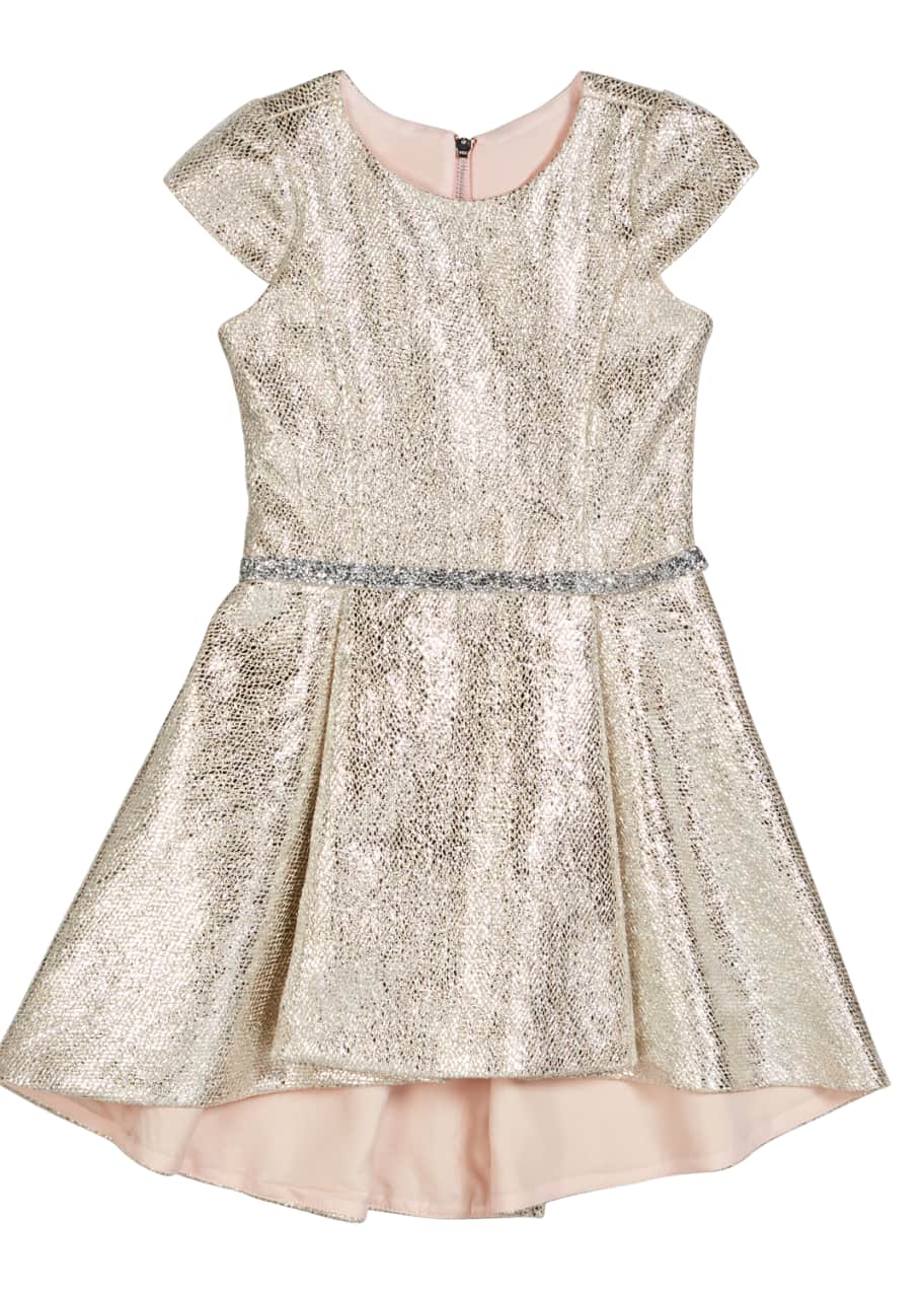 Zoe Sabine Metallic High-Low Dress, Size 7-16 - Bergdorf Goodman