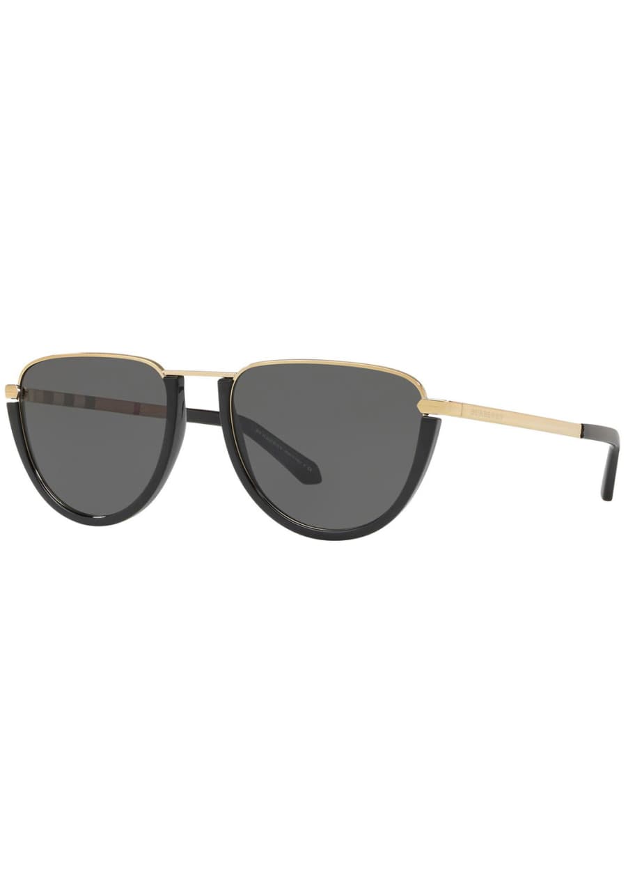 Burberry Flat Top Metal Aviator Sunglasses Bergdorf Goodman 