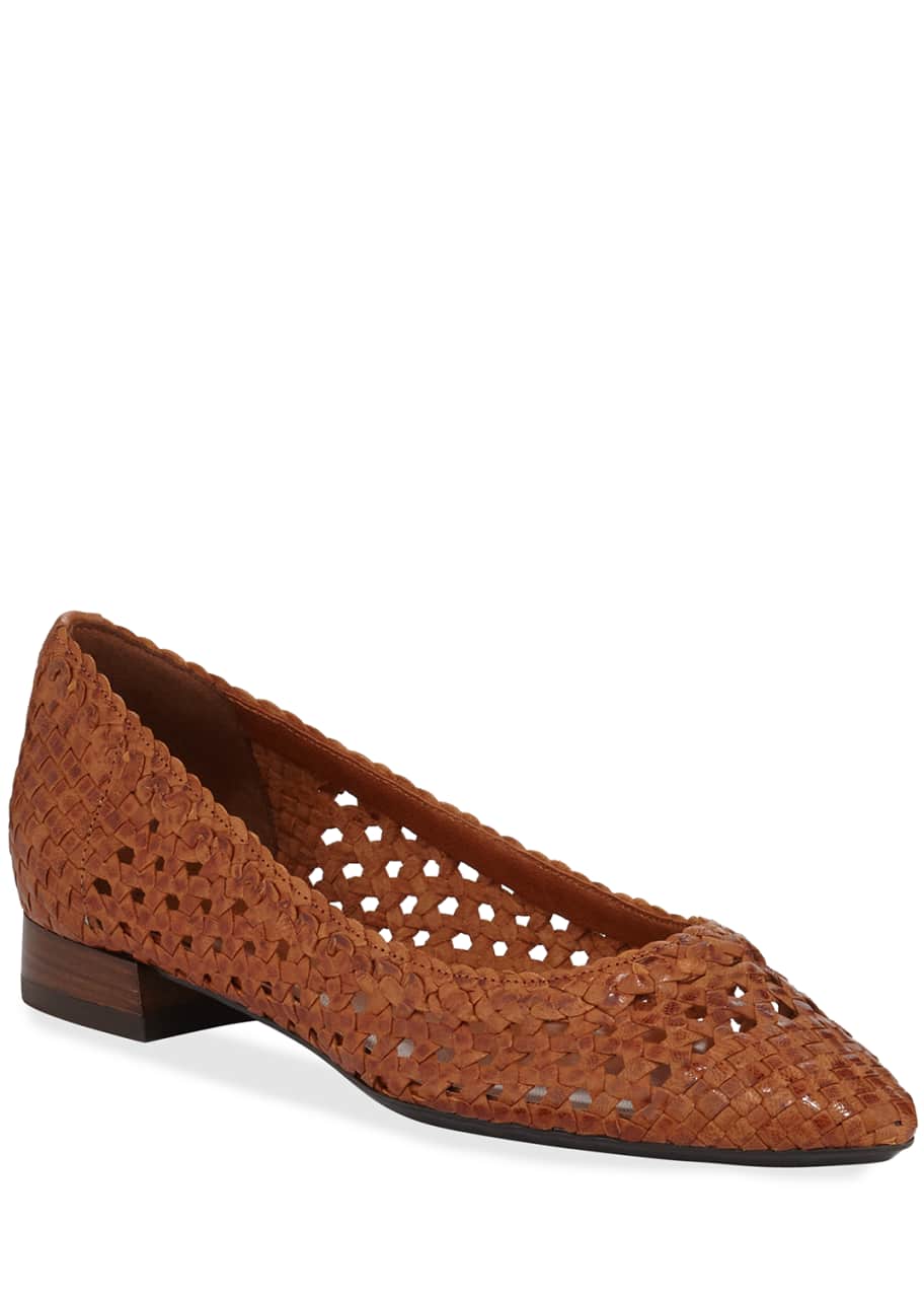 Aquatalia Penina Woven Leather Flats Bergdorf Goodman