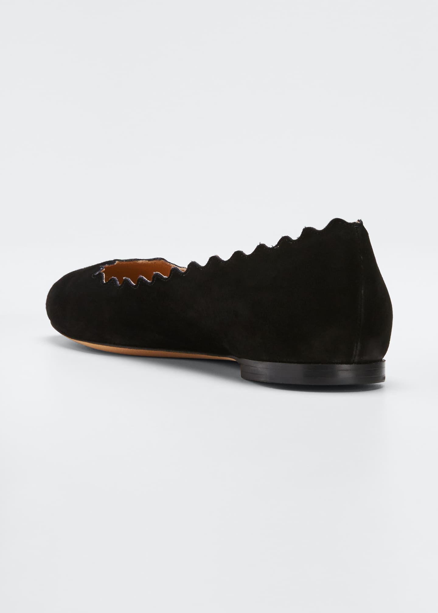 Chloe Scalloped Suede Ballet Flats Bergdorf Goodman