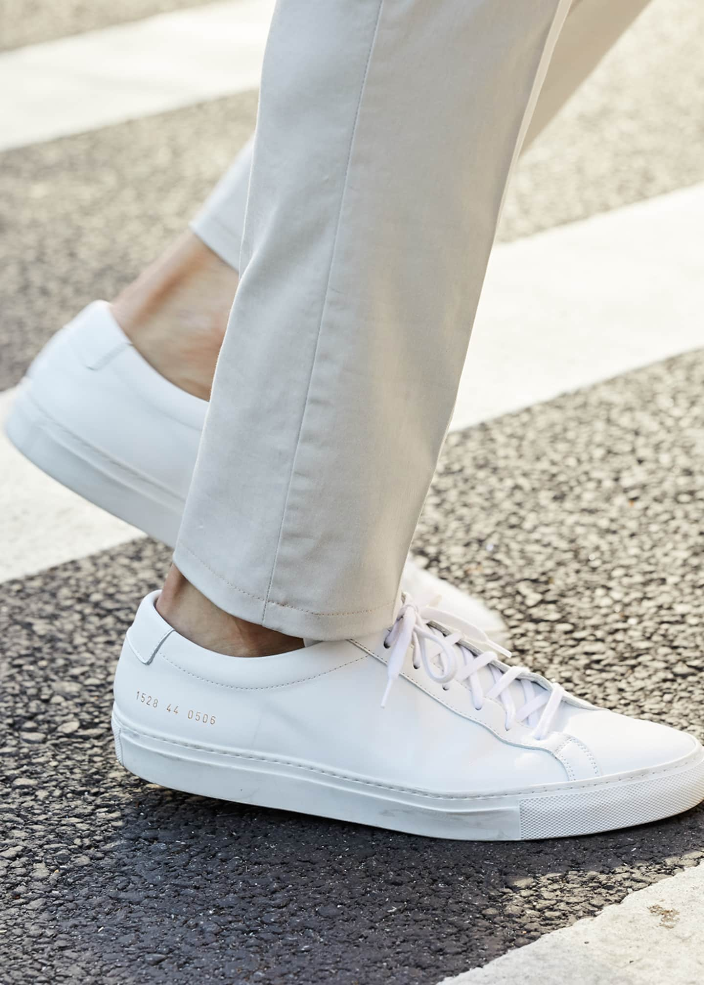 White Leather Low-top Sneakers