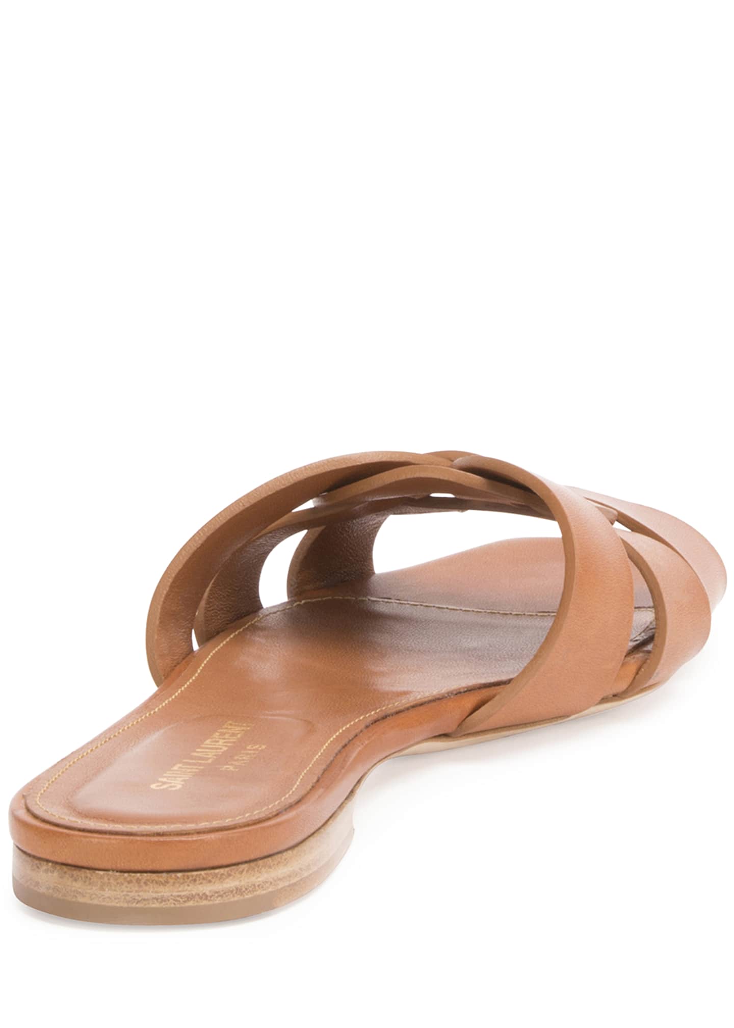 Saint Laurent Woven Leather Sandal Slide Bergdorf Goodman