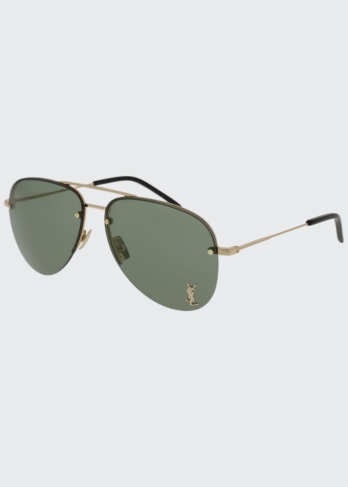 Saint Laurent Classic 11 Monochromatic Aviator Sunglasses - Bergdorf ...