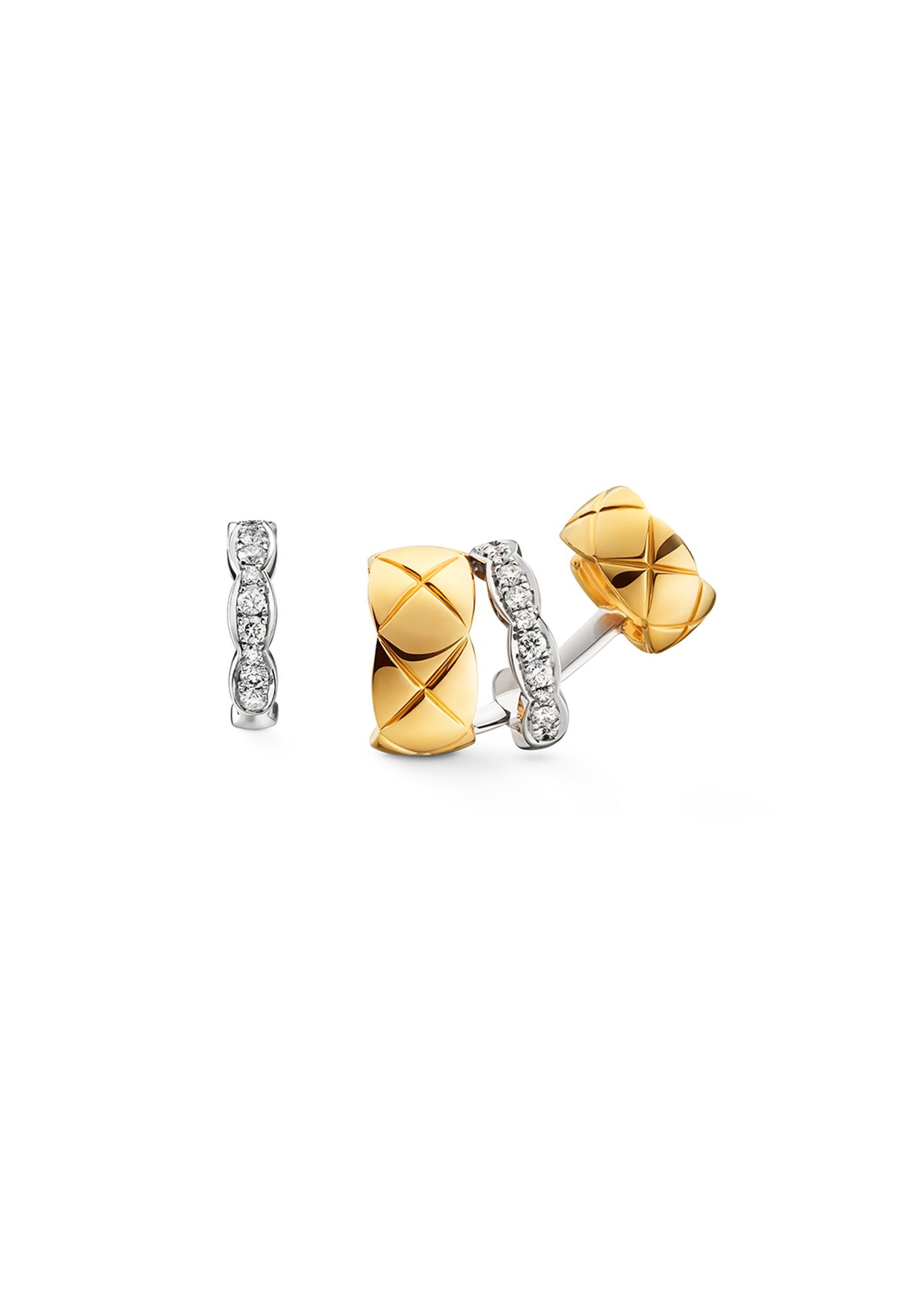 CHANEL COCO CRUSH EARRINGS IN 18K WHITE AND YELLOW GOLD WITH DIAMONDS ...