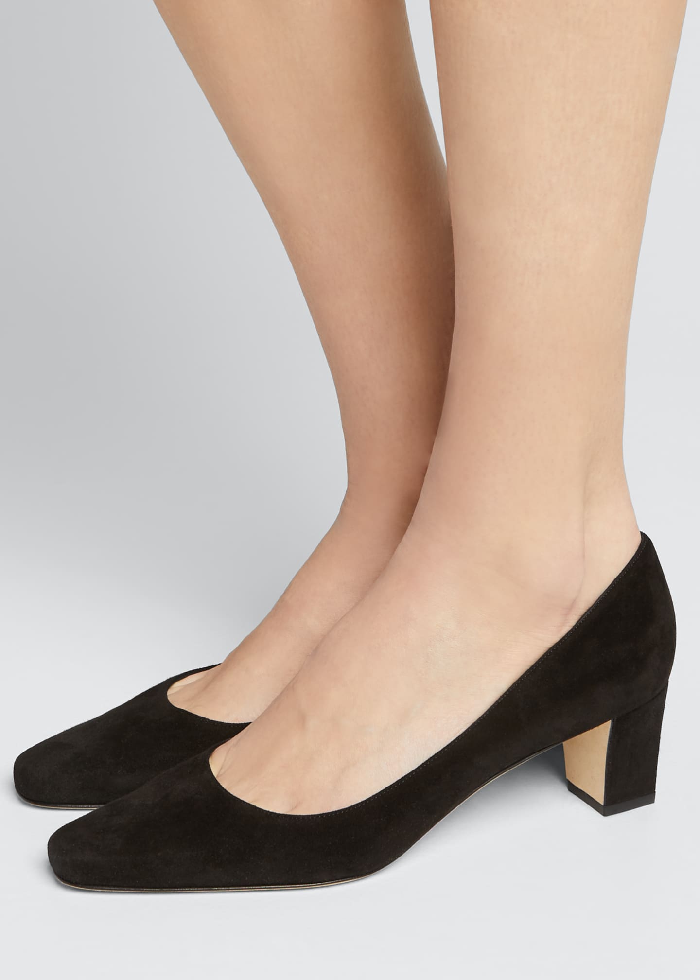 Manolo Blahnik Okkatopla Suede BlockHeel Pump Bergdorf Goodman