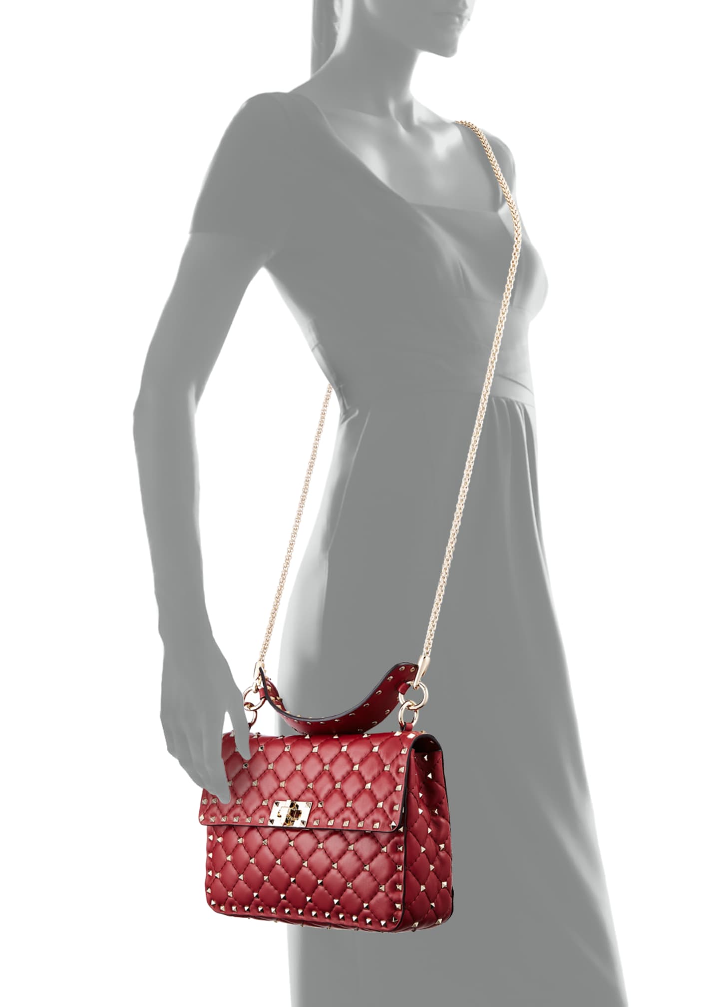 Valentino Garavani Rockstud Spike Medium Quilted TopHandle Bag