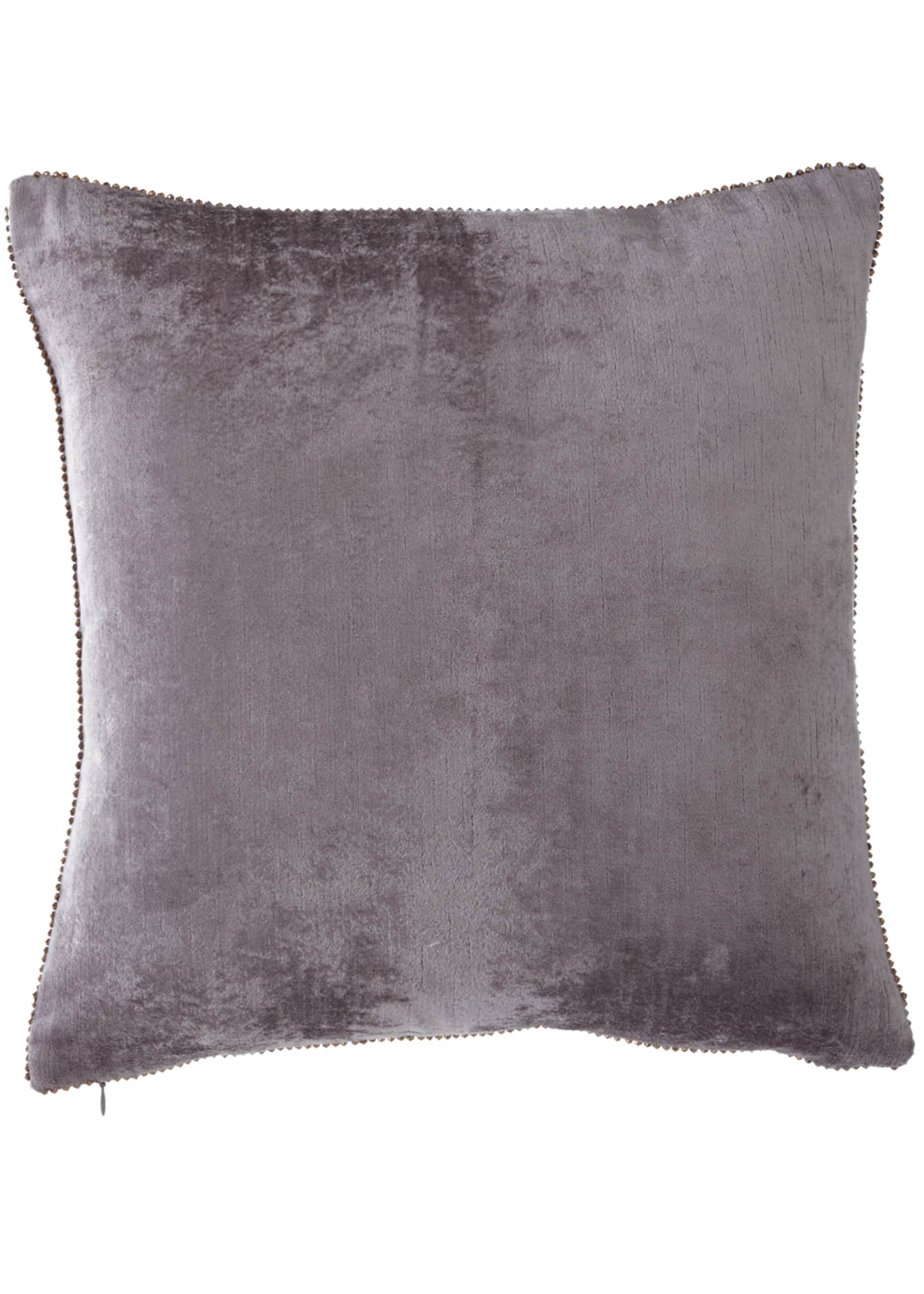 Michael Aram Beaded-Edge Velvet Pillow in Gray, 18