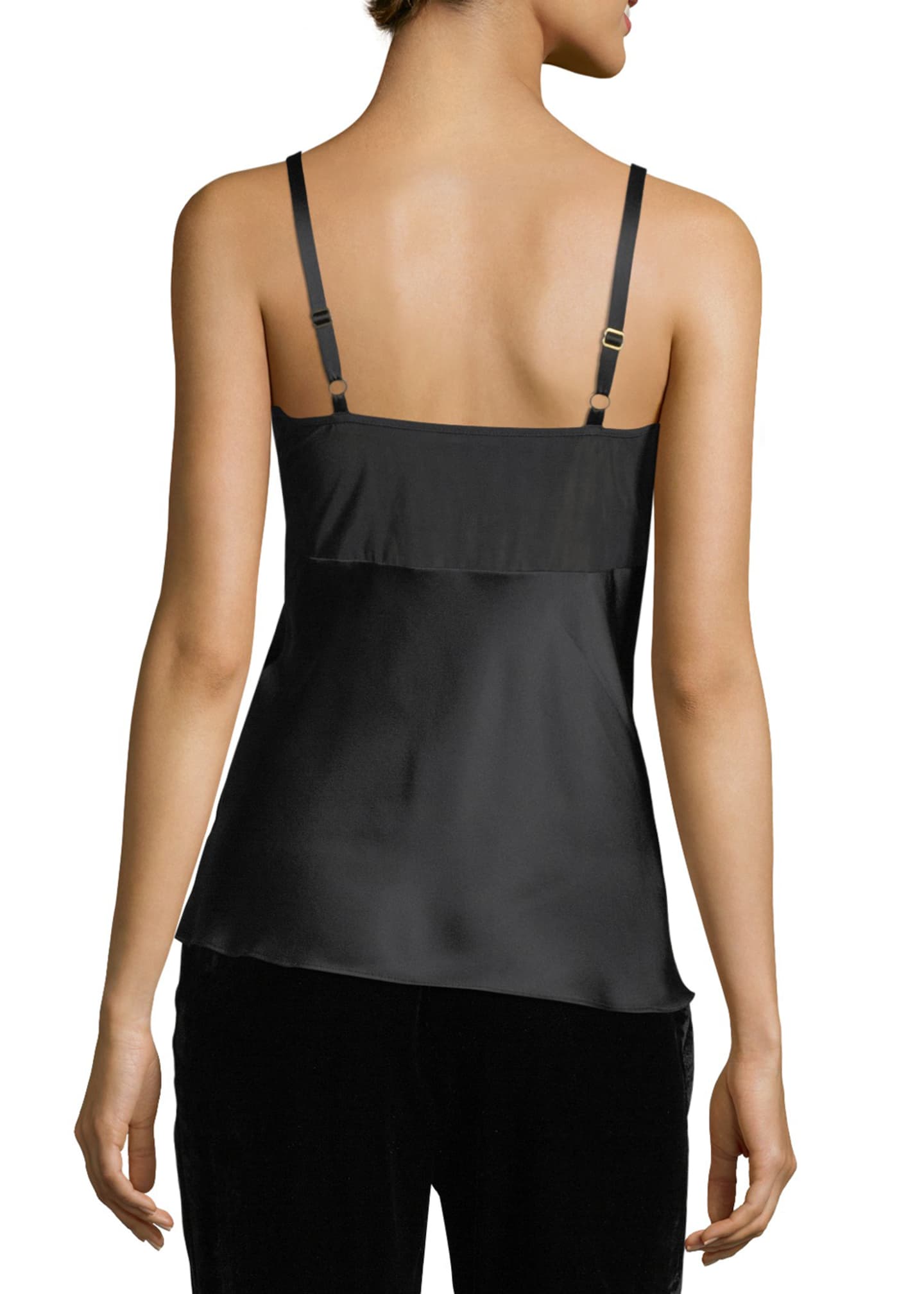 Josie Natori Lace-Top Silk Camisole Image 2 of 2