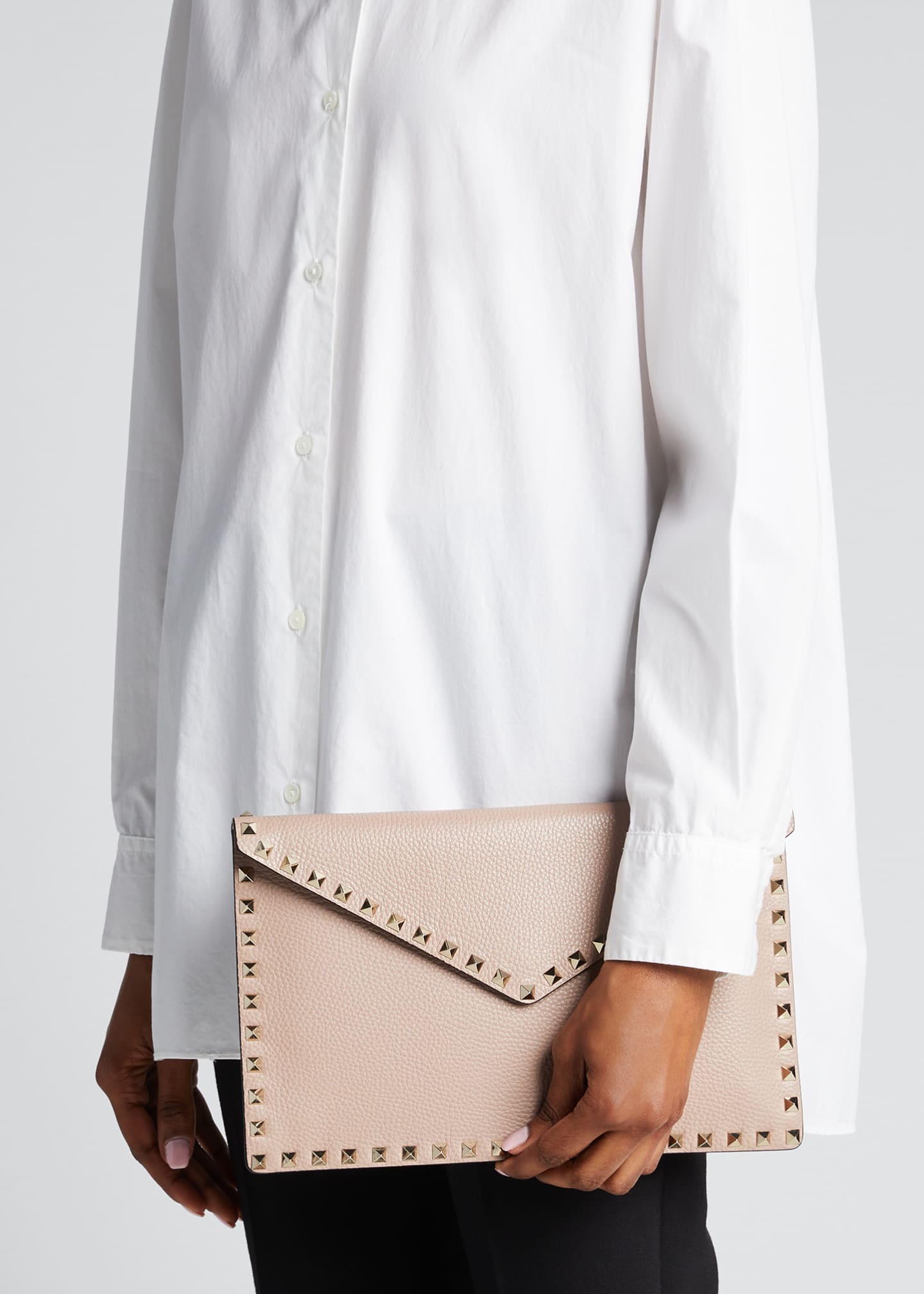 Valentino Garavani Rockstud Large Envelope Clutch Bag Bergdorf Goodman