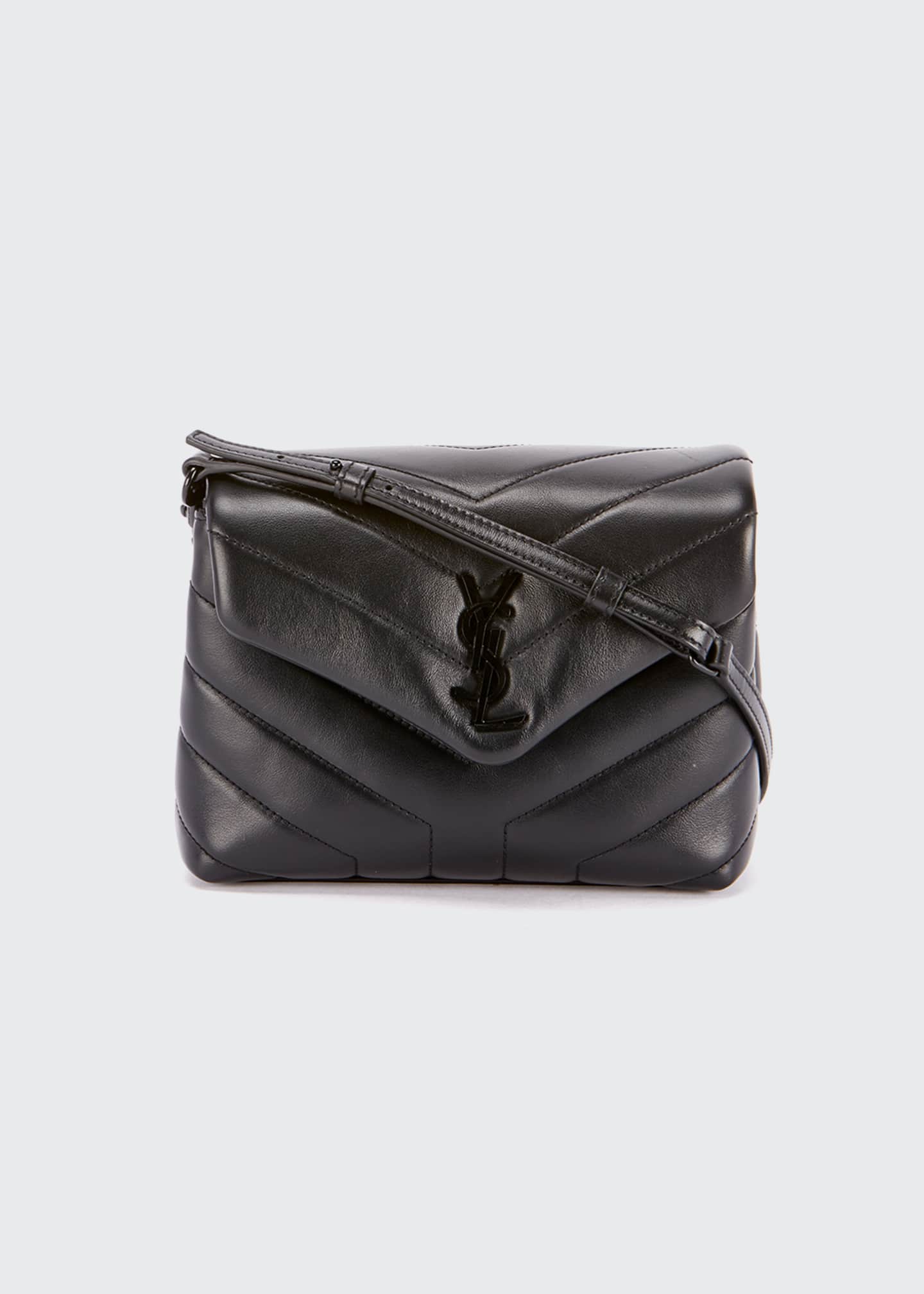 Saint Laurent Loulou Toy Matelasse Calfskin Flap Top Shoulder Bag Black Hardware Bergdorf Goodman