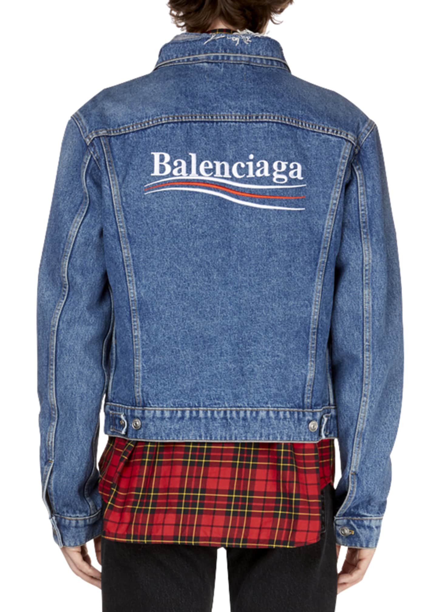 balenciaga embroidered denim jacket