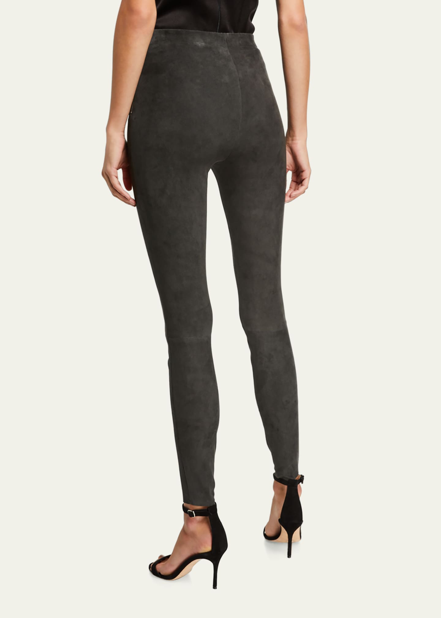 Alice + Olivia Maddox Suede HighWaist SideZip Leggings Bergdorf Goodman