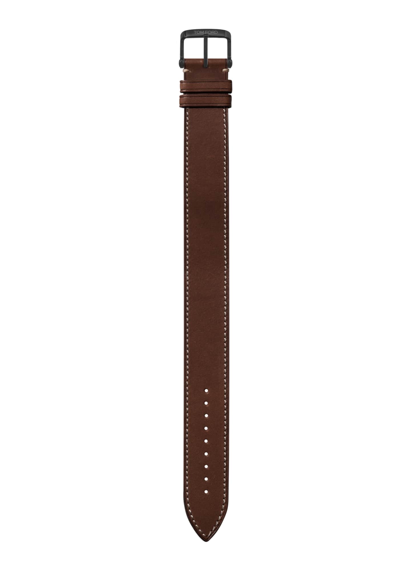 TOM FORD TIMEPIECES Large Calf Leather Strap with ECRU Stitching ...
