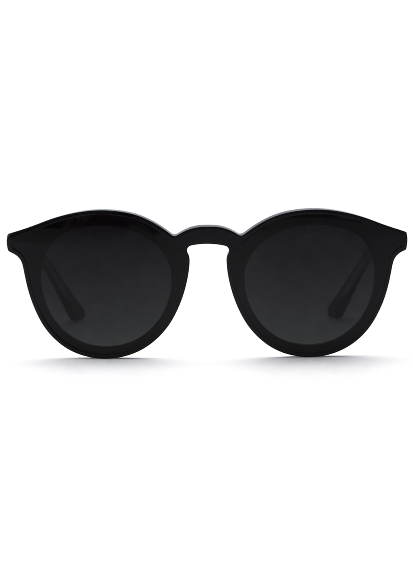 KREWE Collins Round Monochromatic Acetate Sunglasses w/ Nylon Overlay