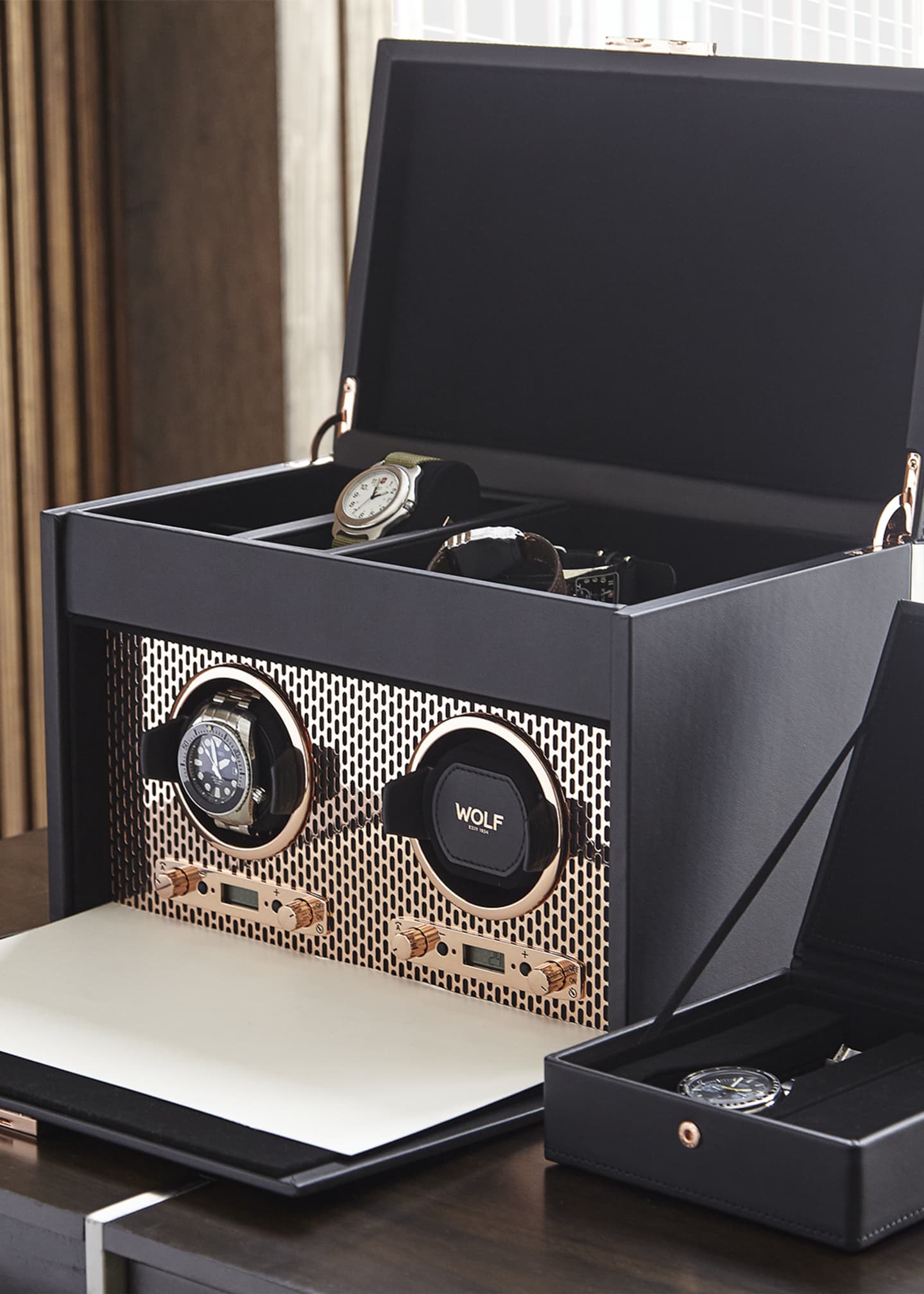 WOLF Axis Double Watch Winder with Storage Image 2 of 5