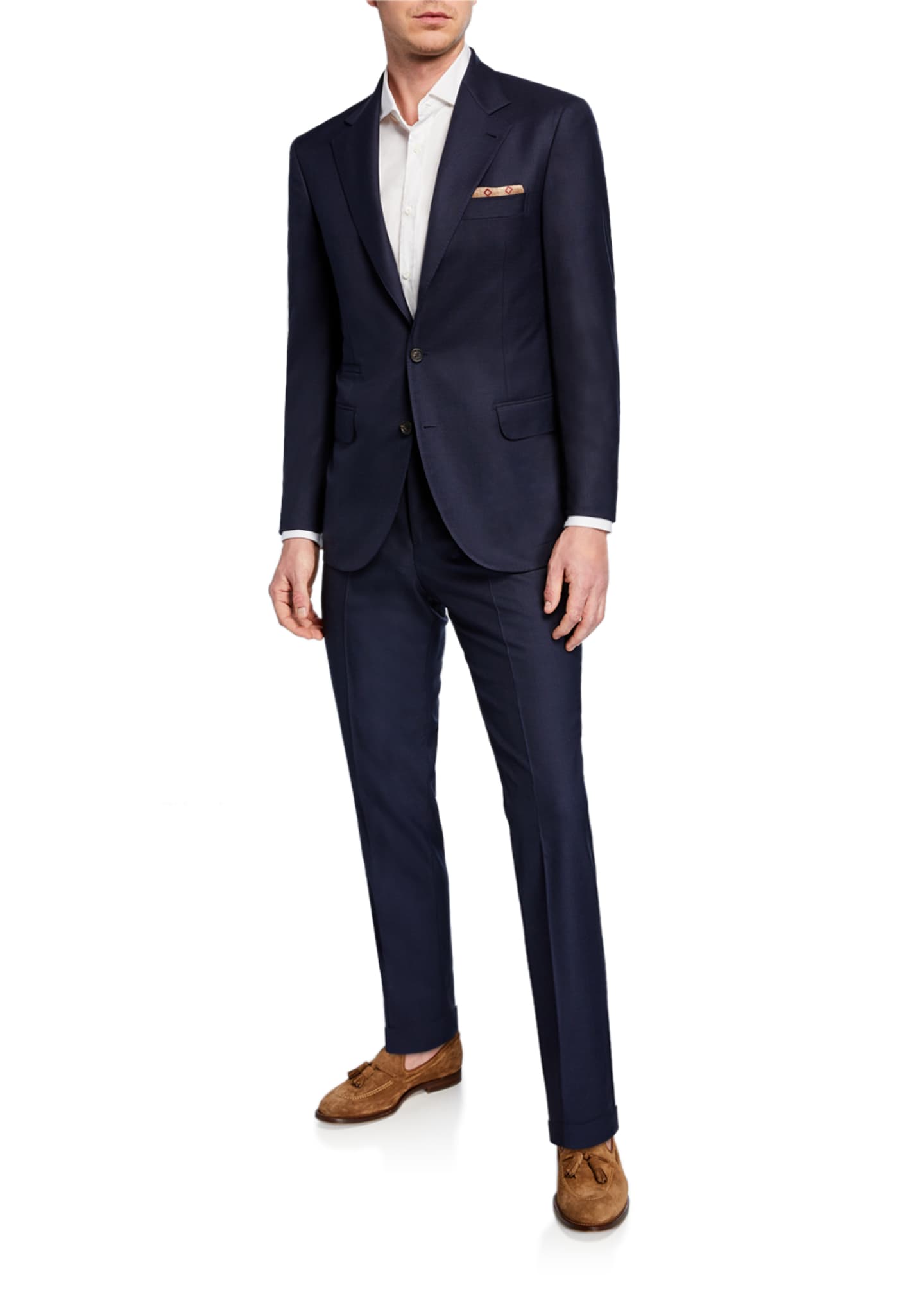 Brunello Cucinelli Men's Two-Piece Pied-de-Poule Super 120s Wool Suit Image 3 of 4