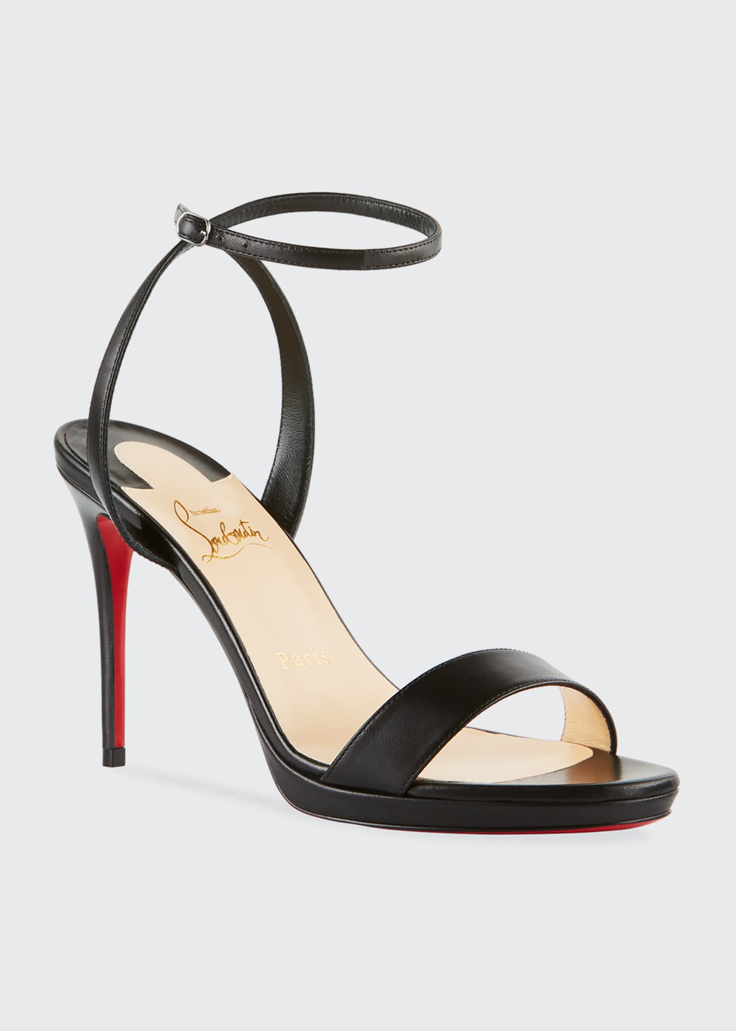 Christian Louboutin Loubi Queen Red Sole Ankle Wrap Sandals Bergdorf Goodman