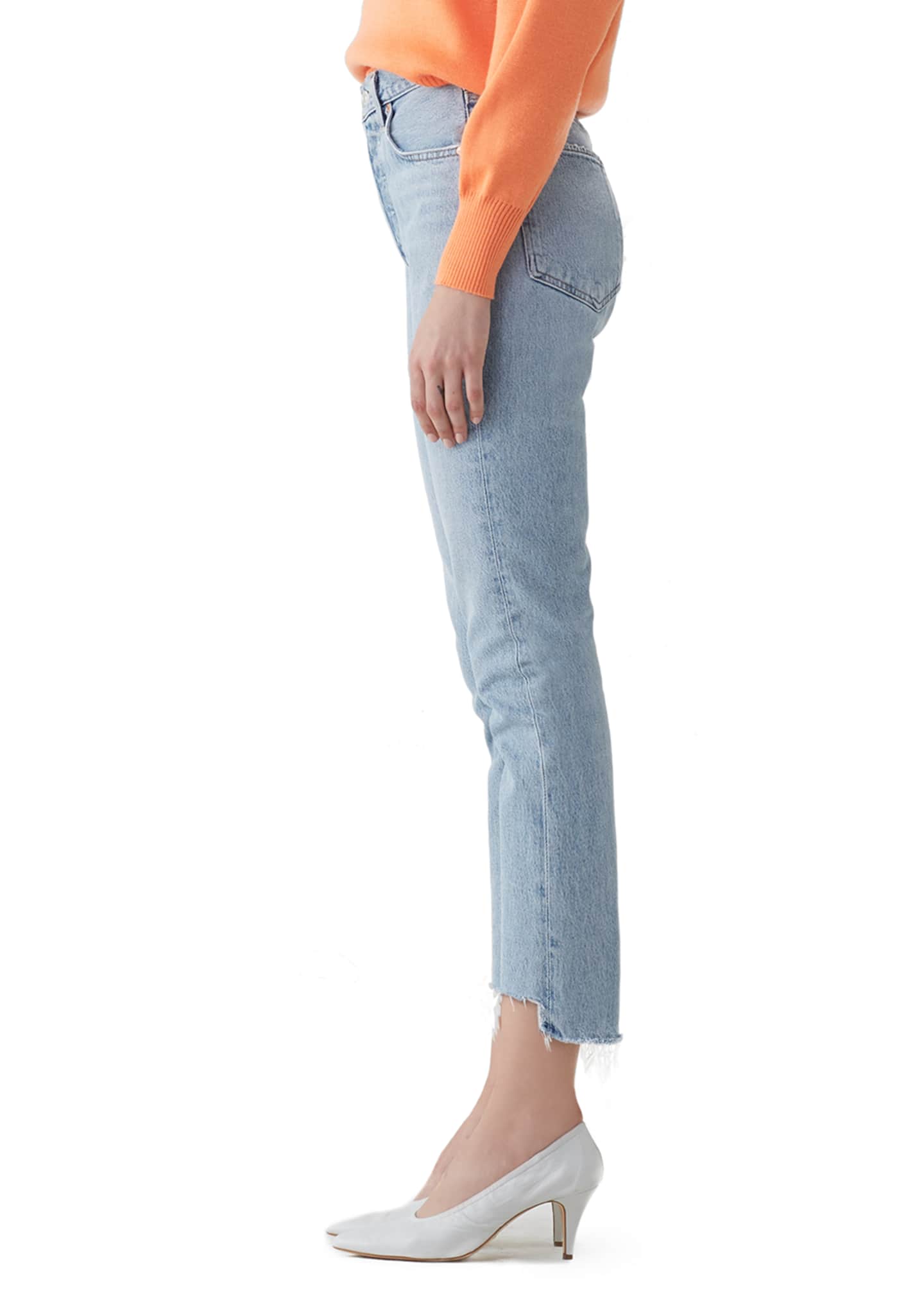 AGOLDE Riley High-Rise Straight Crop Stagger Jeans Image 2 of 3
