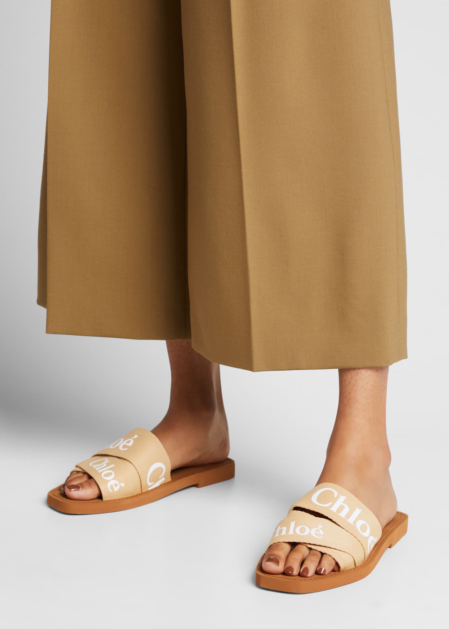 chloe woody flat sandals