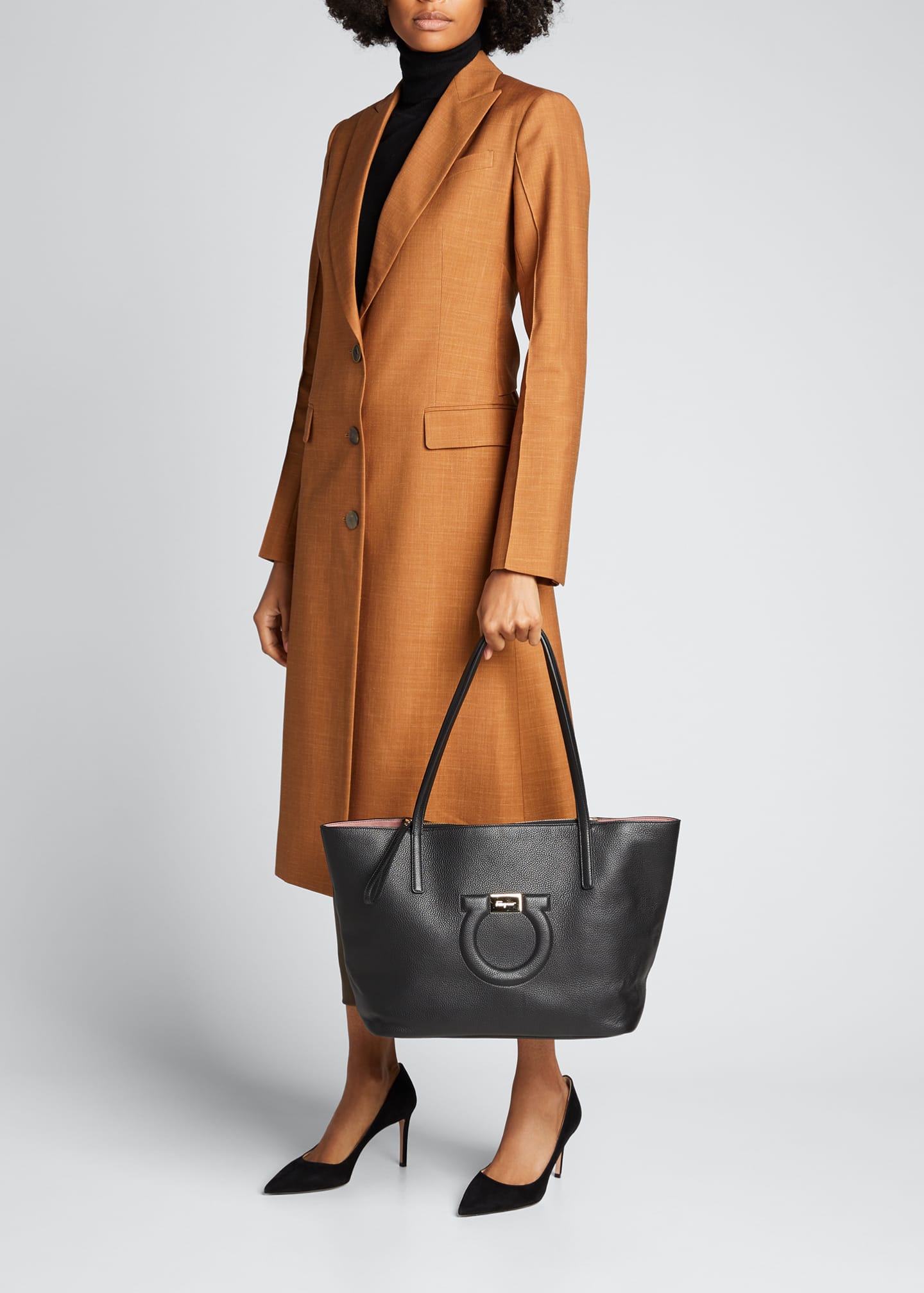 Ferragamo City Medium Leather Shoulder Tote Bag Bergdorf Goodman