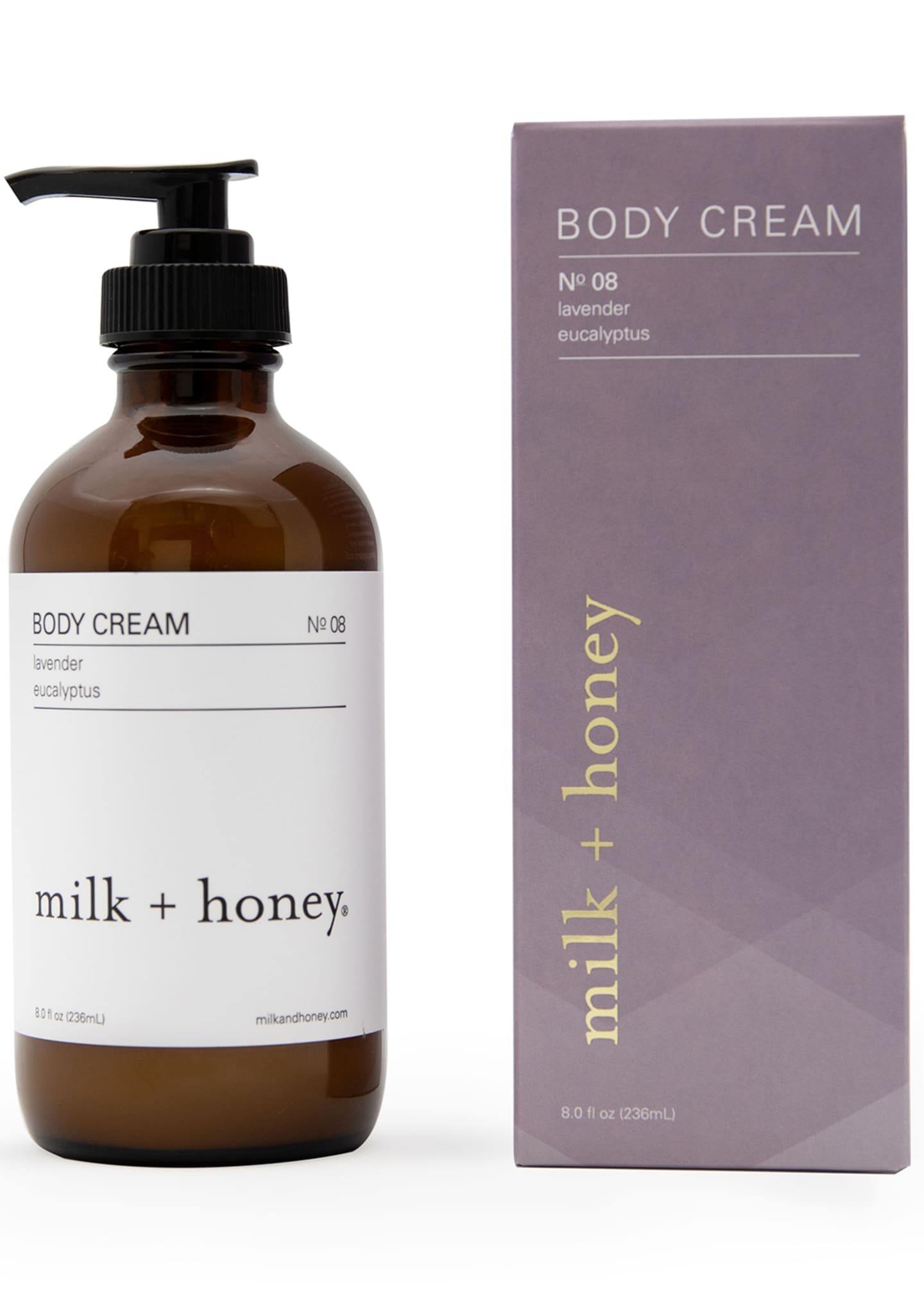 milk + honey Body Cream No.08 (Lavender & Eucalyptus), 8 oz. / 236ml