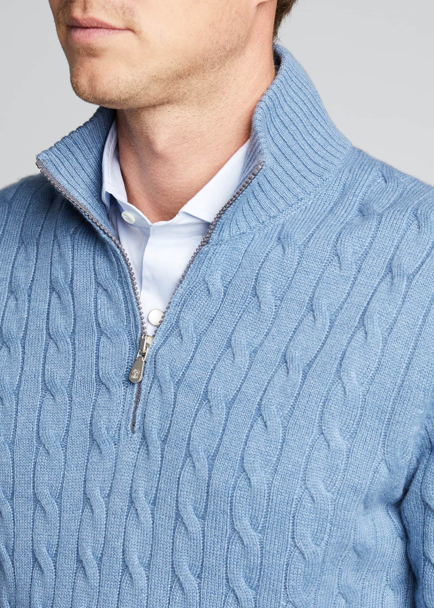 Cable knit quarter zip sweater clearance