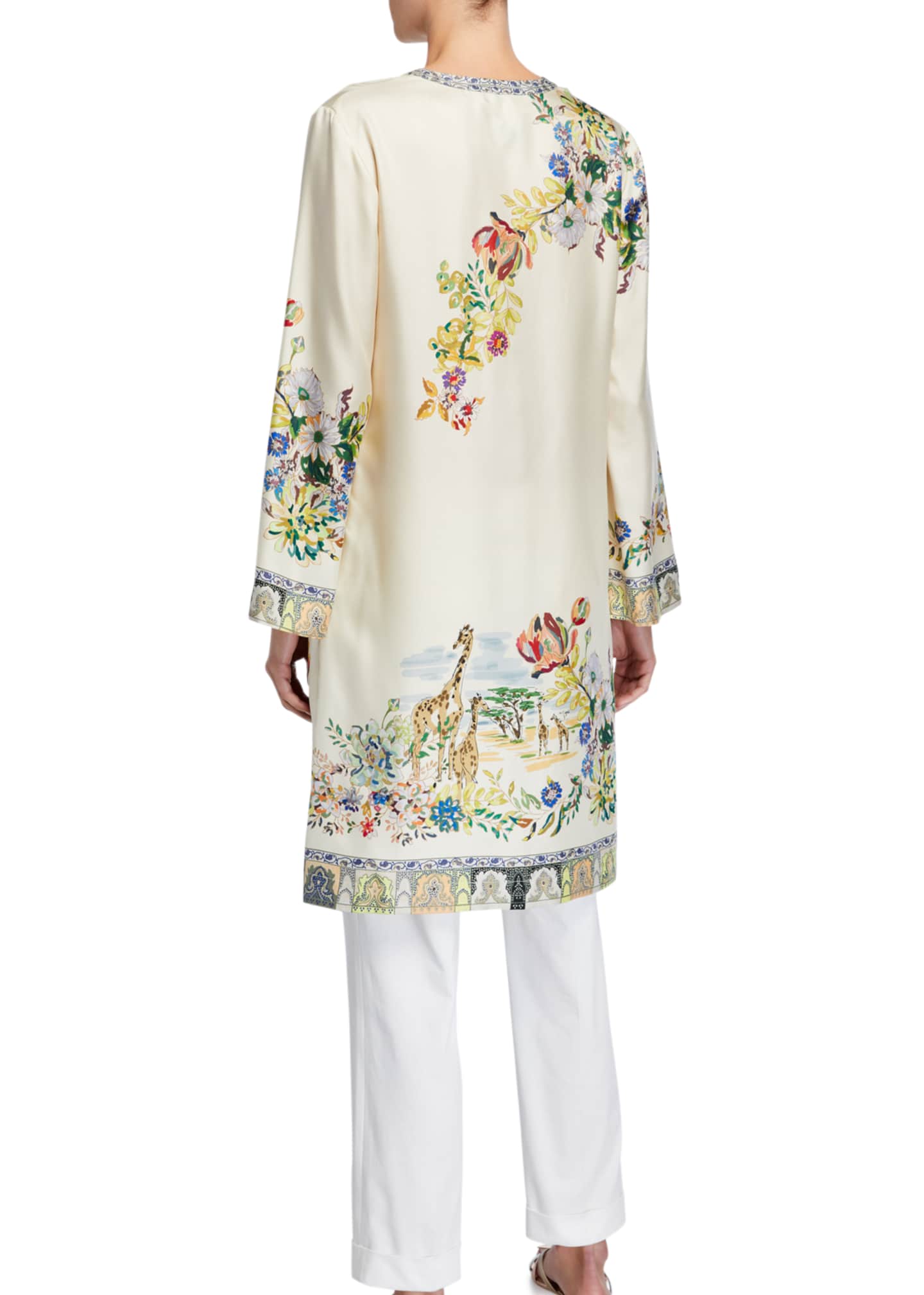 Etro Floral Print Safari Silk Caftan