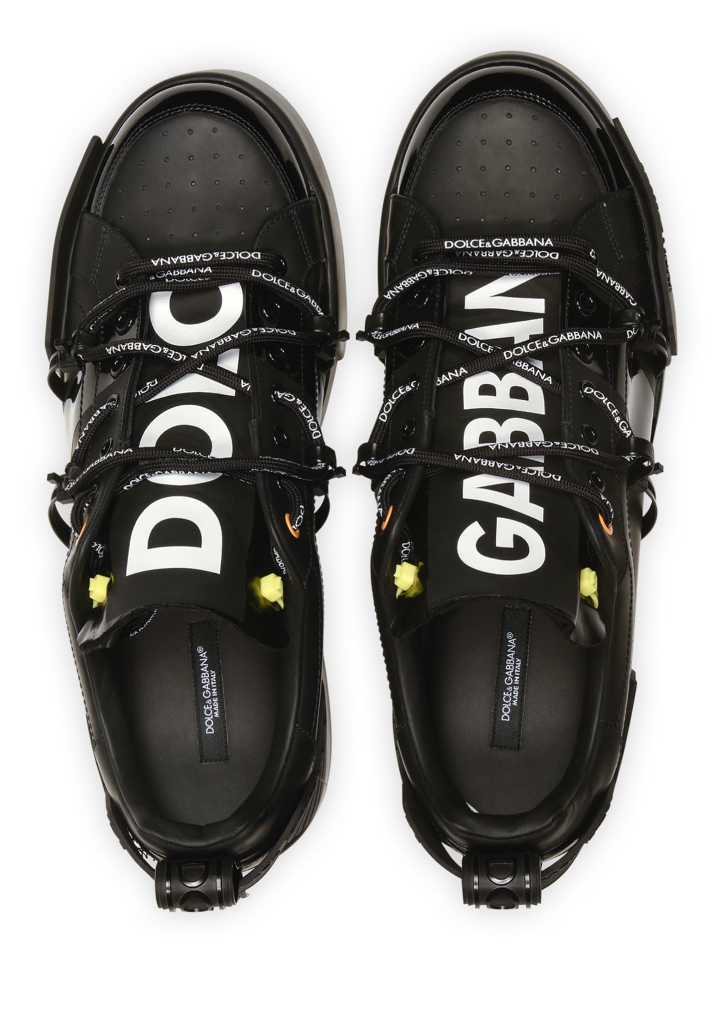 Dolce&Gabbana Men's Portofino Leather Logo Sneakers Bergdorf Goodman