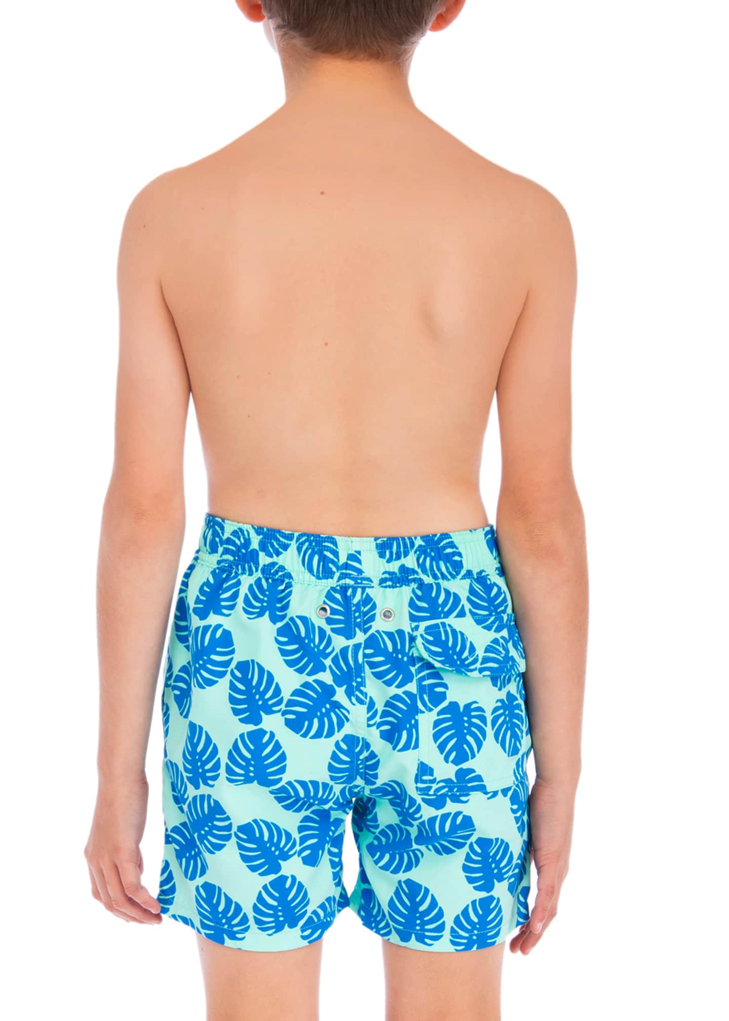 Tom & Teddy Boy's Leaf Print Swim Trunk, Size 3T-12 Image 2 of 3