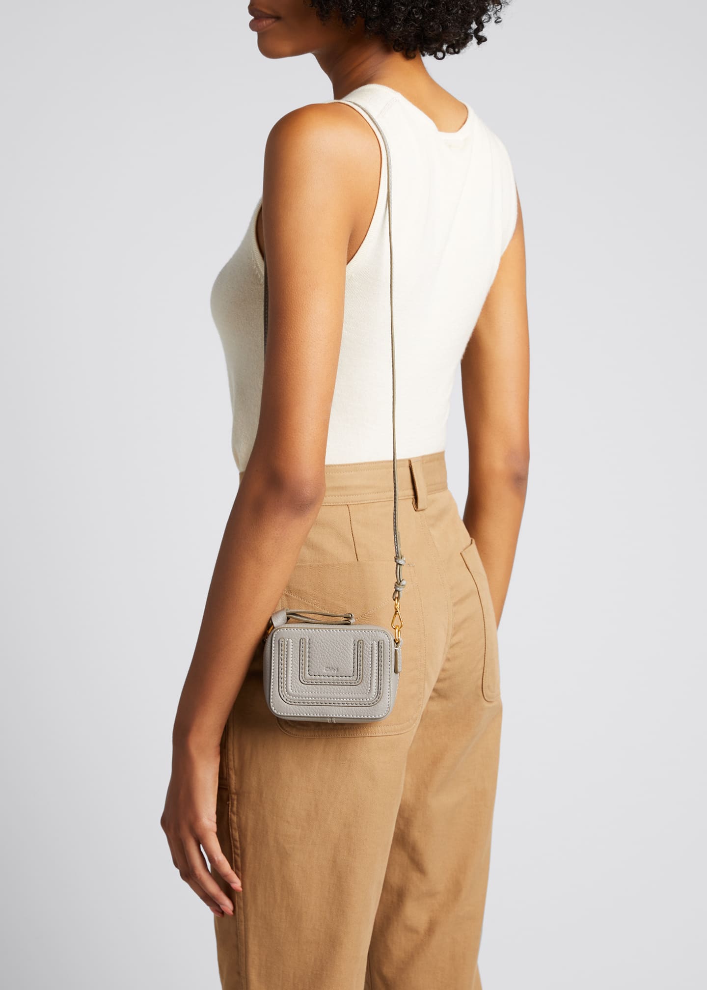 Mini leather crossbody top
