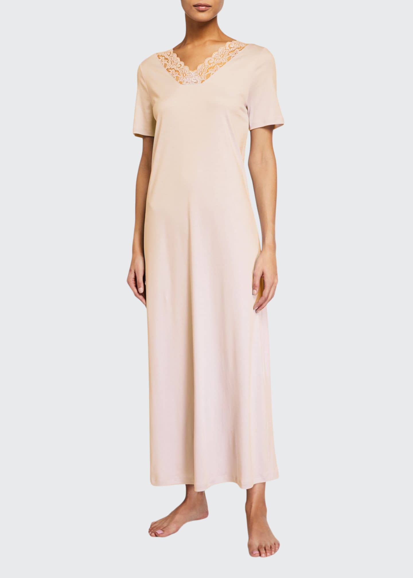 Hanro Moments ShortSleeve Long Nightgown Bergdorf Goodman