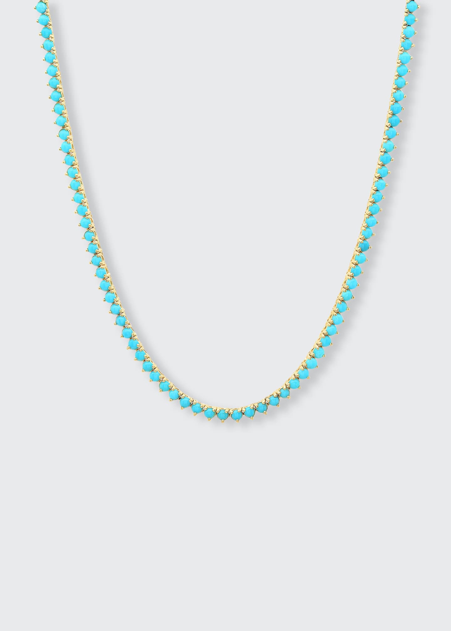 Jennifer Meyer 18k Turquoise 3-Prong Tennis Necklace Image 2 of 2