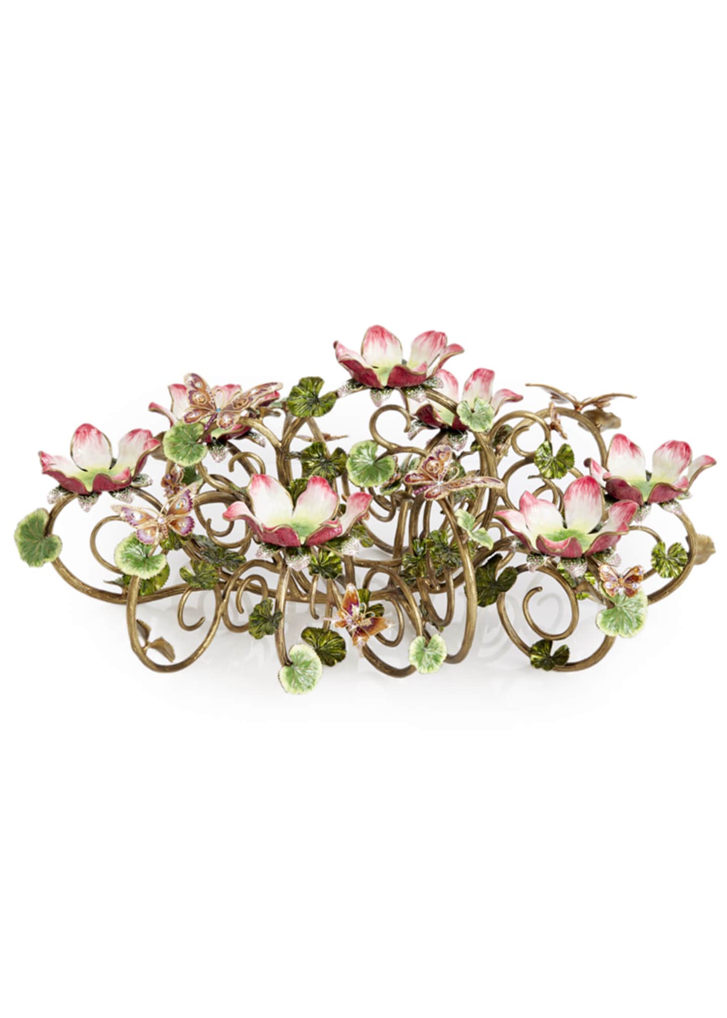 Jay Strongwater Floral & Butterfly Candelabra - Bergdorf Goodman