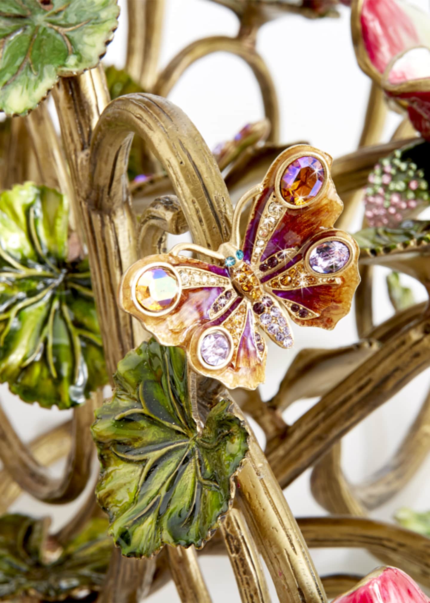 Jay Strongwater Floral & Butterfly Candelabra - Bergdorf Goodman
