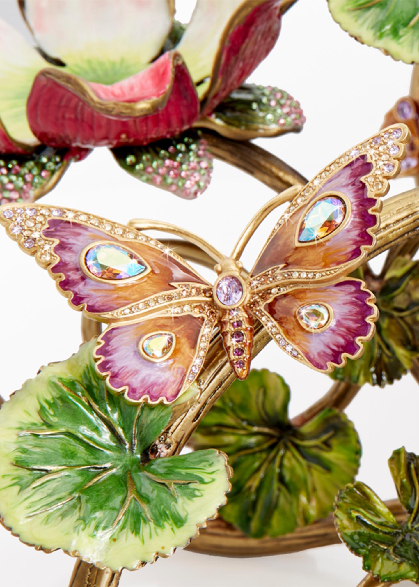 Jay Strongwater Floral & Butterfly Candelabra - Bergdorf Goodman