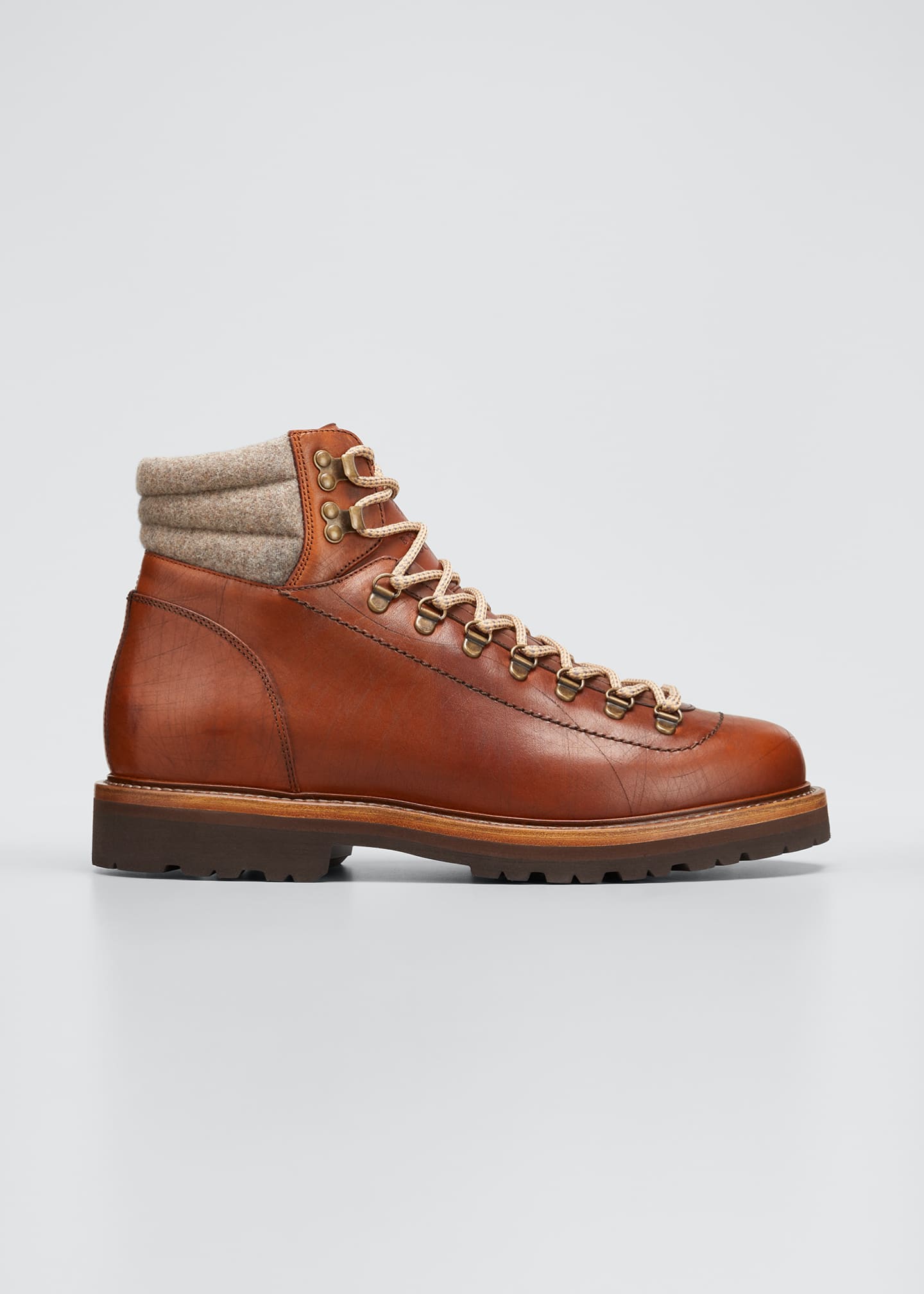 Brunello Cucinelli Men's Leather Hiking Boots - Bergdorf Goodman