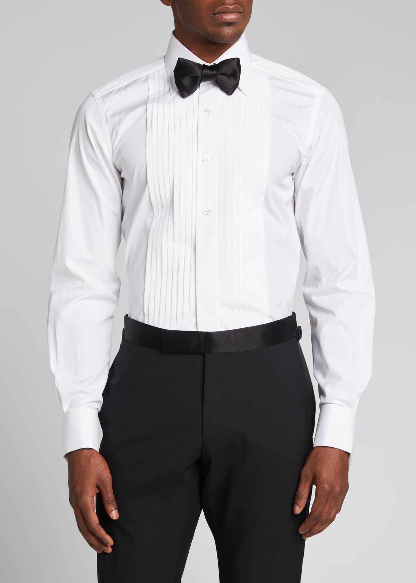TOM FORD Men's Plisse Plastron Tuxedo Shirt - Bergdorf Goodman
