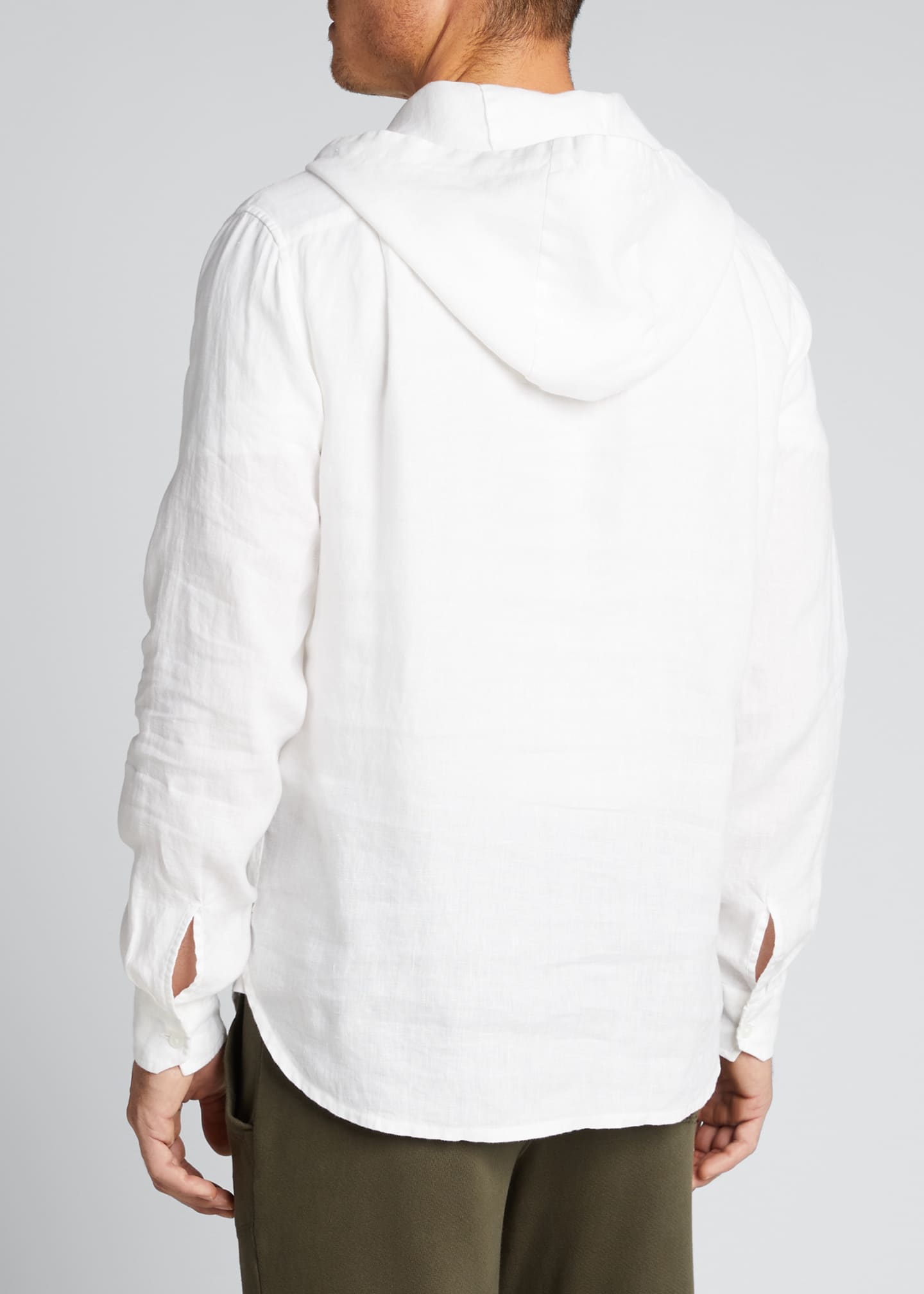 Vince Men's Solid Linen Pullover Shirt Bergdorf Goodman