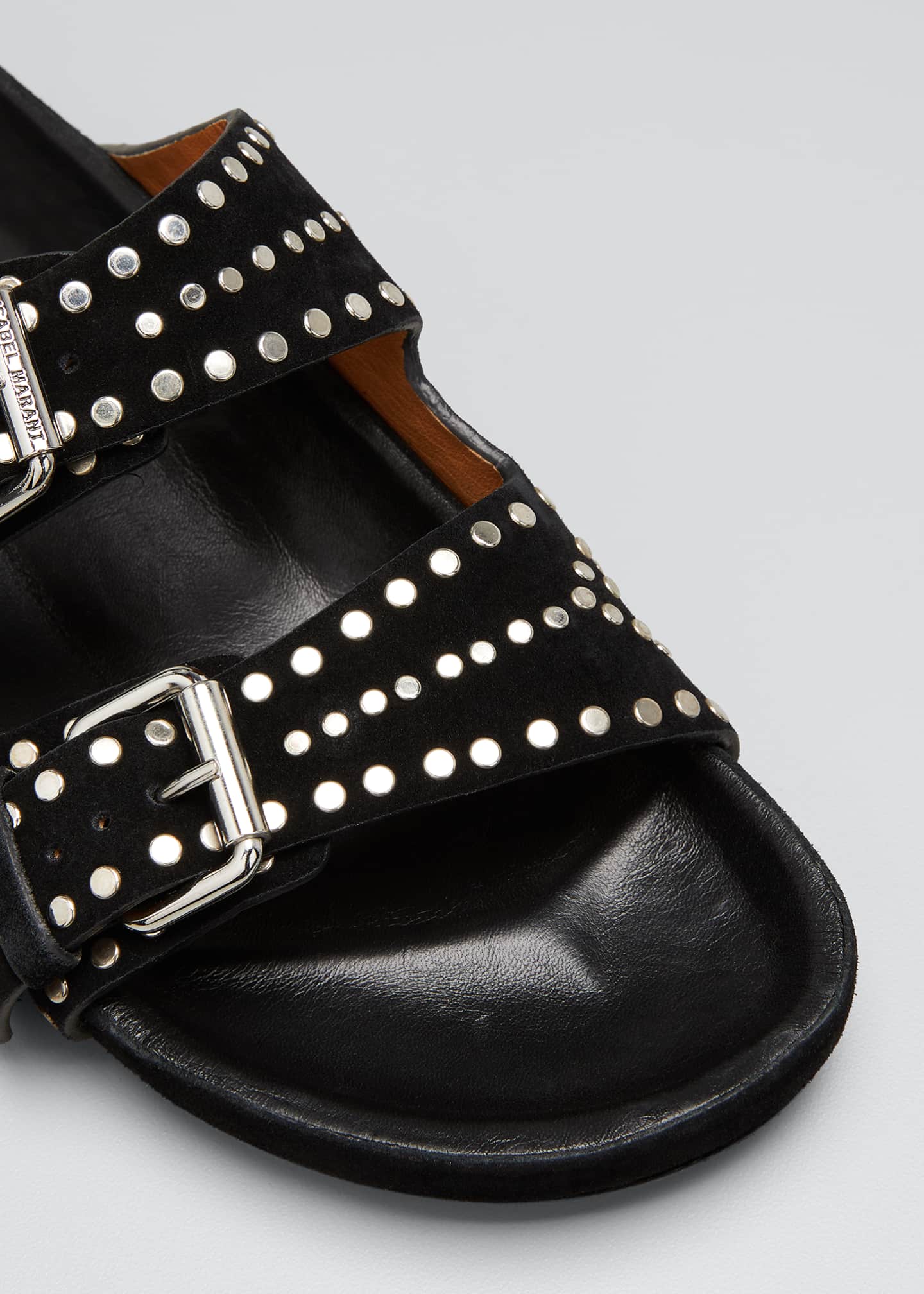 isabel marant lennyo grommet suede slides