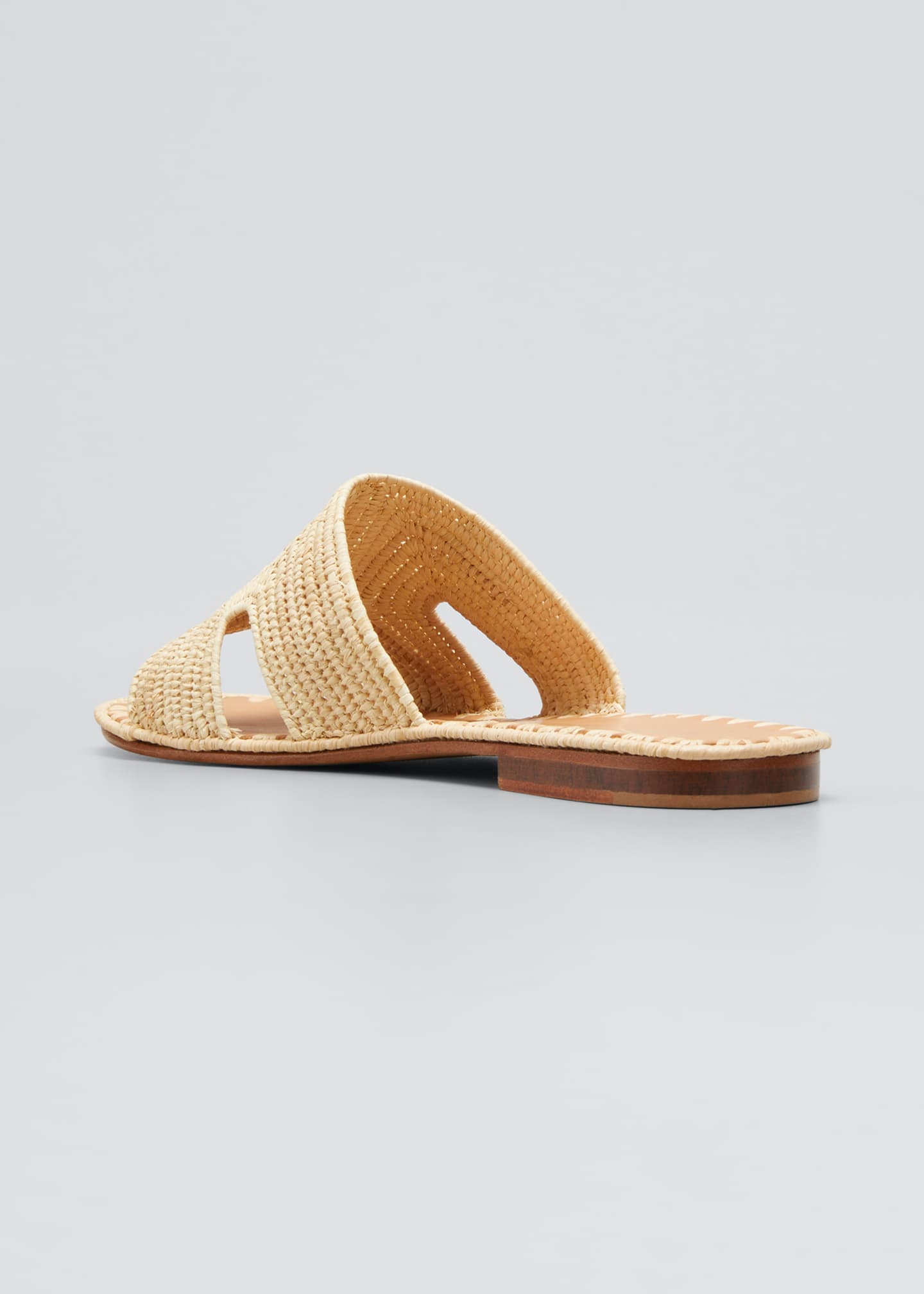 Carrie Forbes Cuadro Raffia Flat Slide Sandals - Bergdorf Goodman