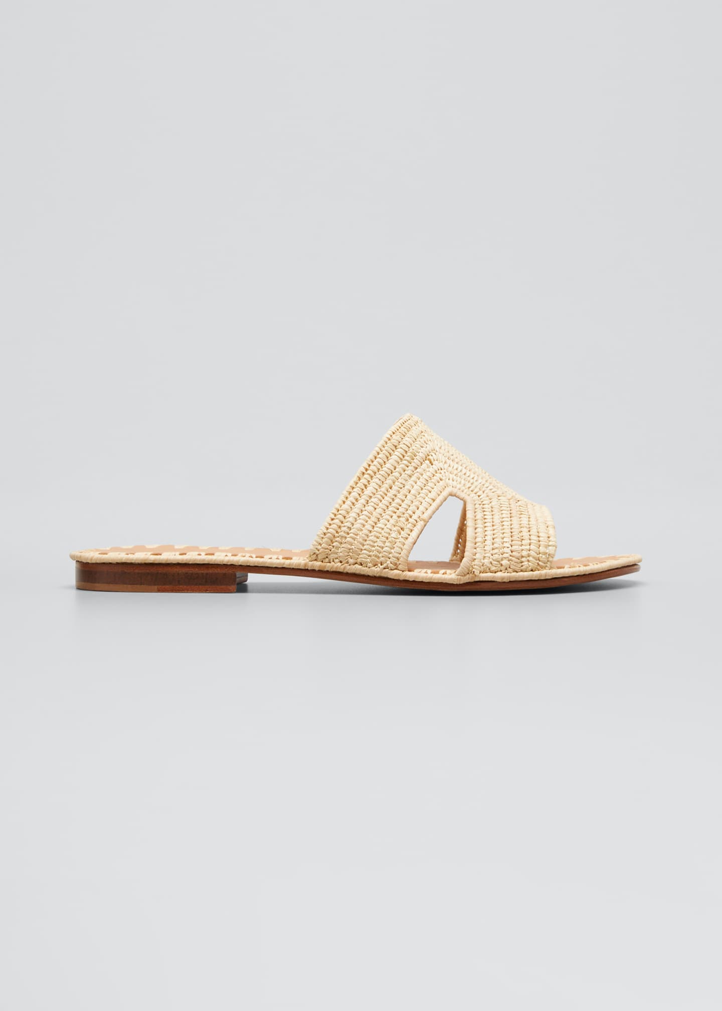 Carrie Forbes Cuadro Raffia Flat Slide Sandals - Bergdorf Goodman