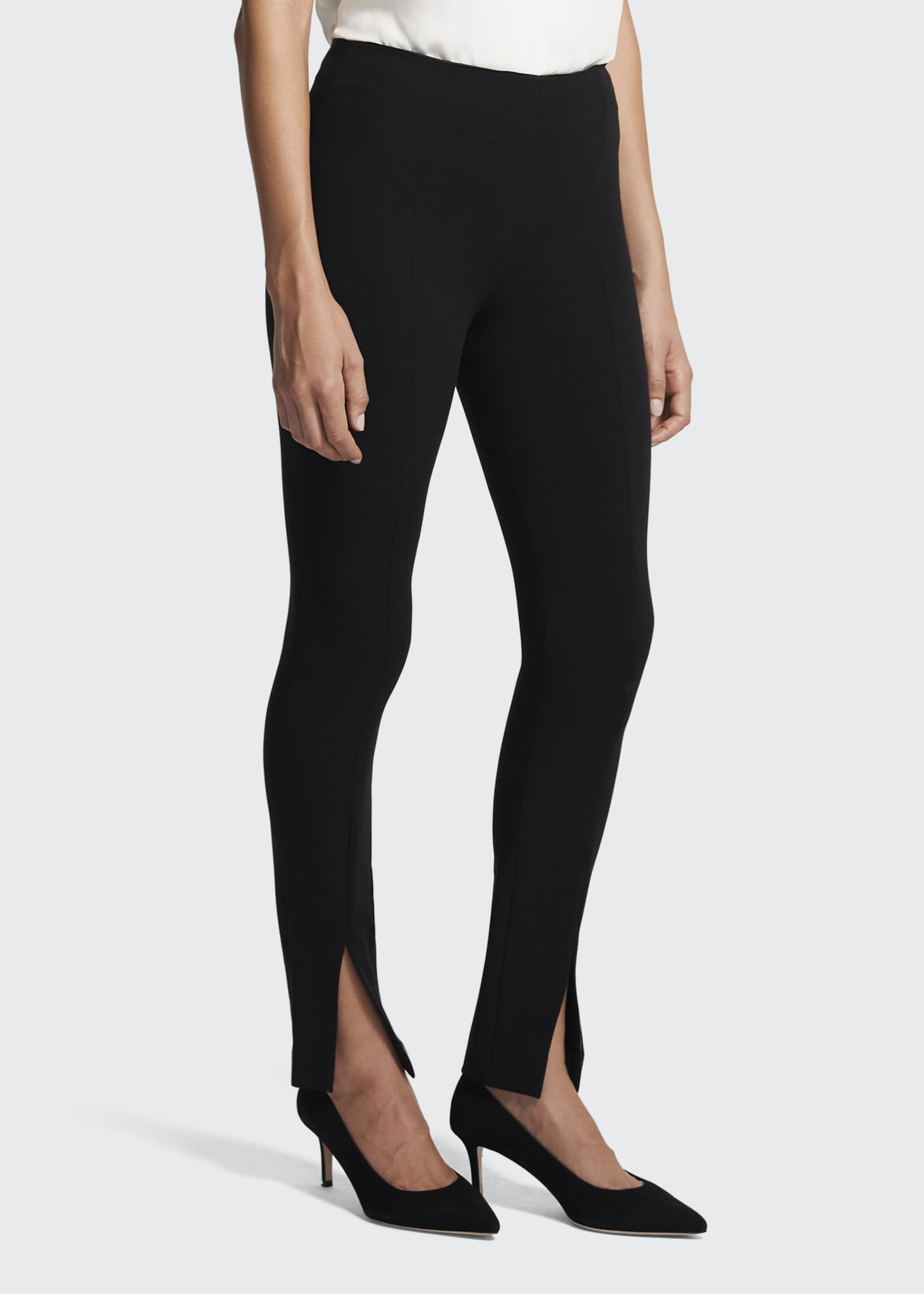 Theory SplitHem Scuba Leggings Bergdorf Goodman