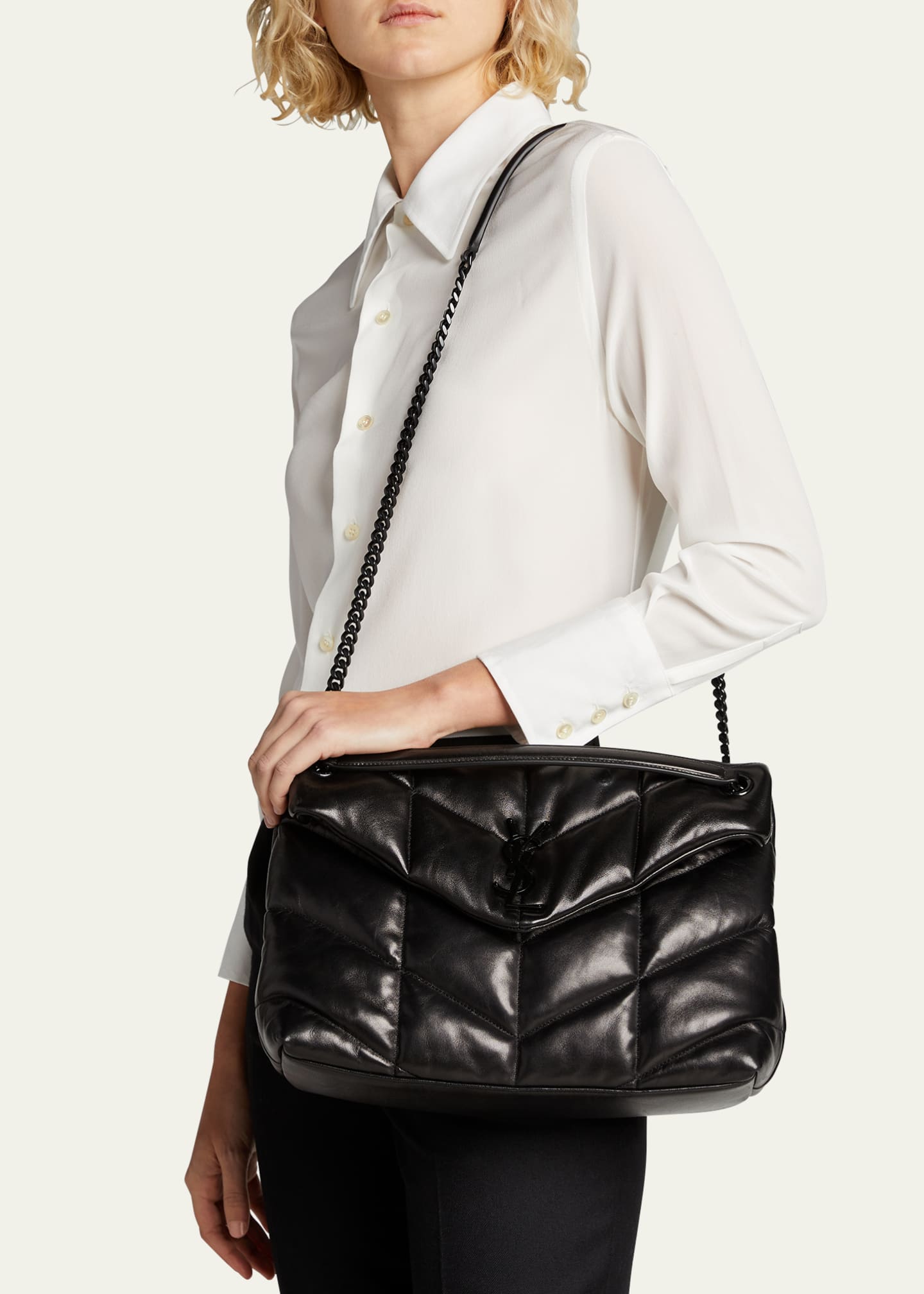 Saint Laurent Medium Quilted Puffer Chain Shoulder Bag - Bergdorf Goodman