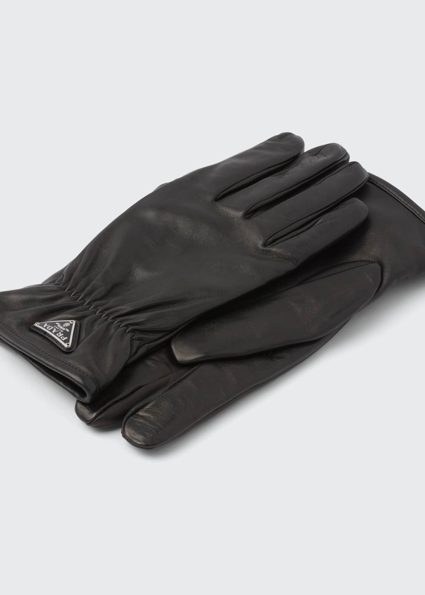 Gevoelig voor fascisme waterbestendig Prada Men's Napa Gloves with Triangle Logo - Bergdorf Goodman