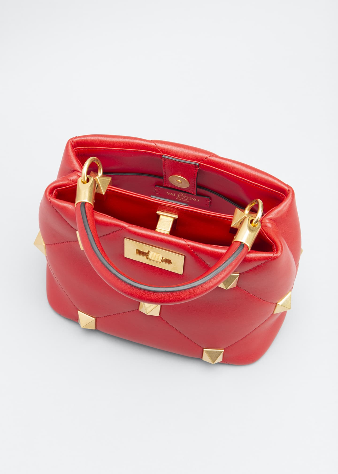 Valentino Garavani Roman Stud Small Quilted TopHandle Bag Bergdorf