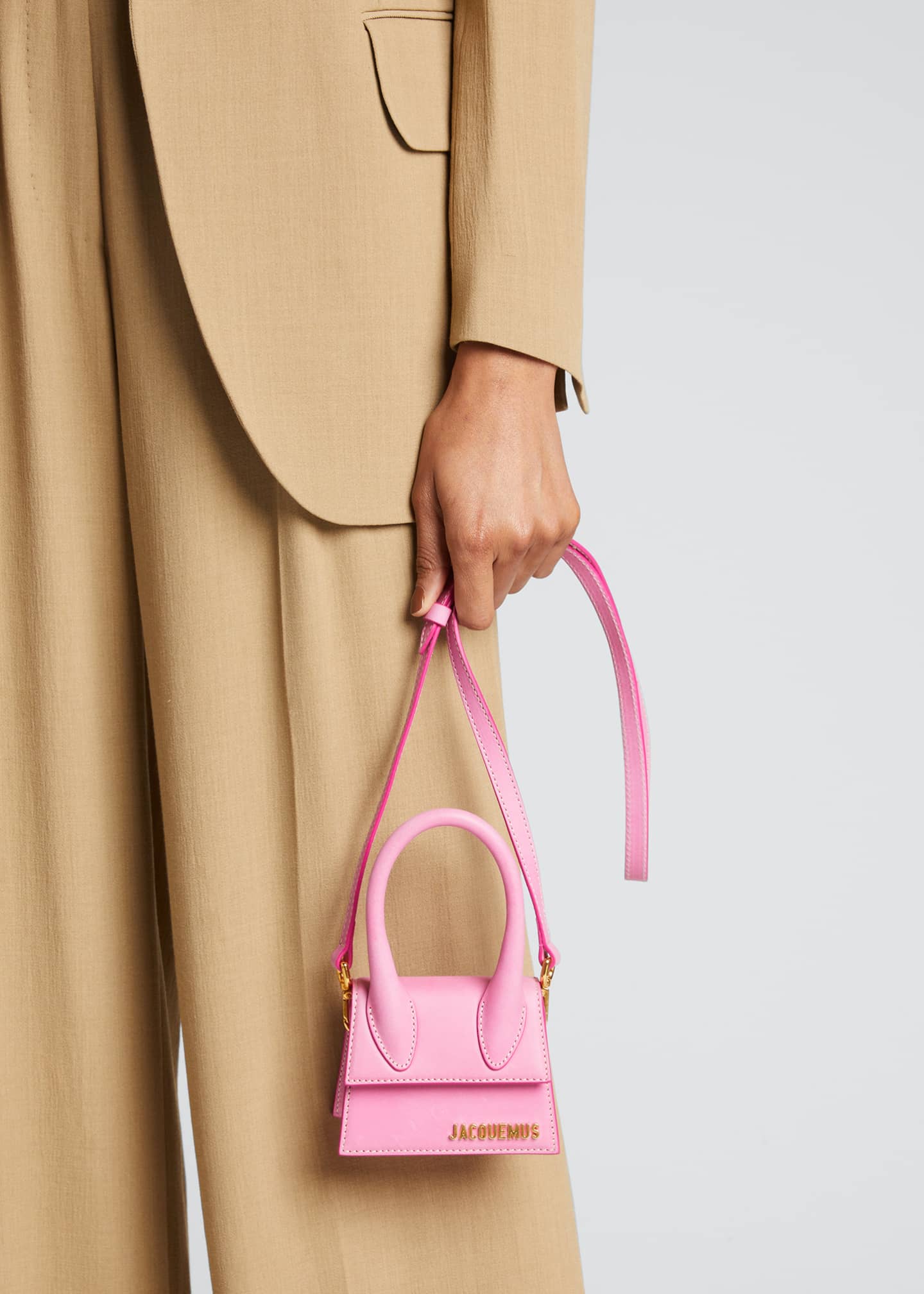 Le Chiquito Leather Top-Handle Bag, Pink