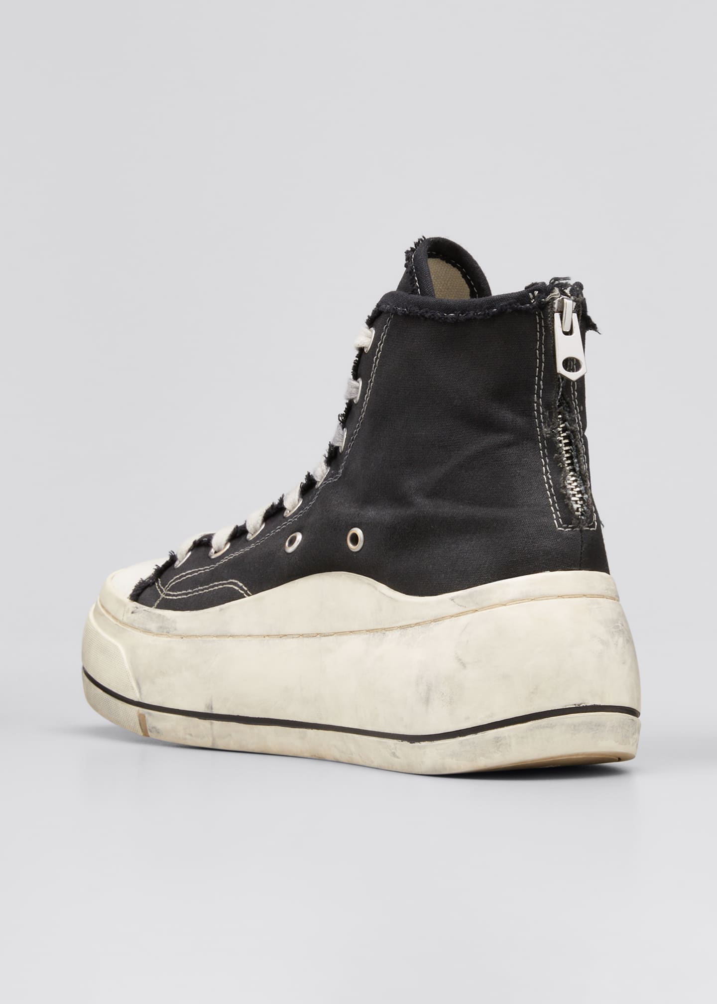 R13 Worn Canvas High-Top Platform Sneakers - Bergdorf Goodman