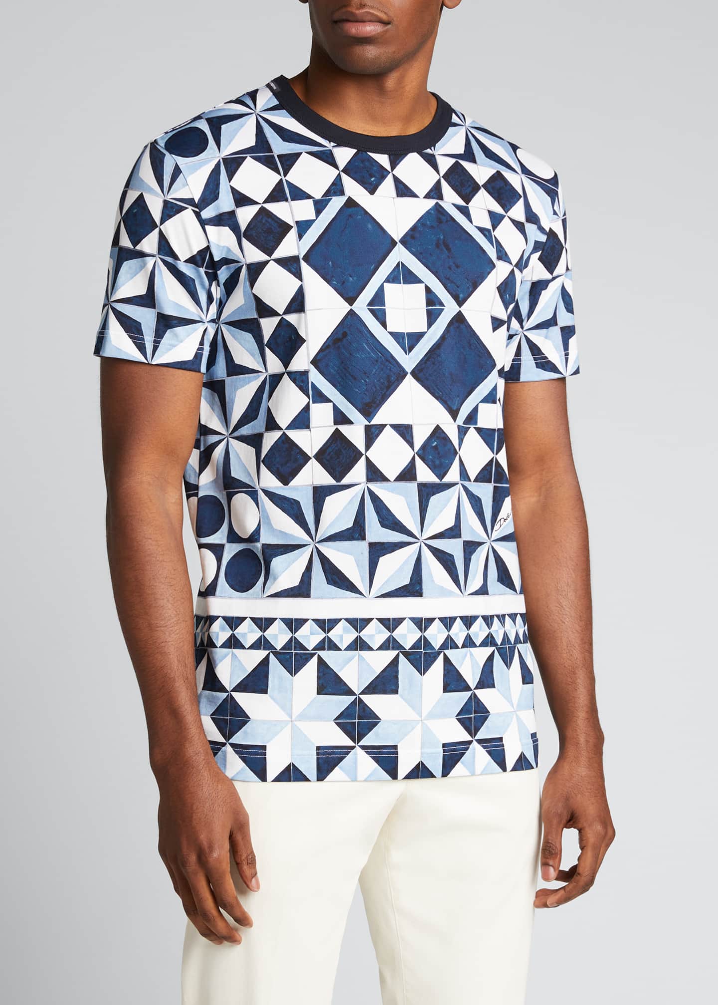 Dolce&Gabbana Men's Tile-Print T-Shirt - Bergdorf Goodman