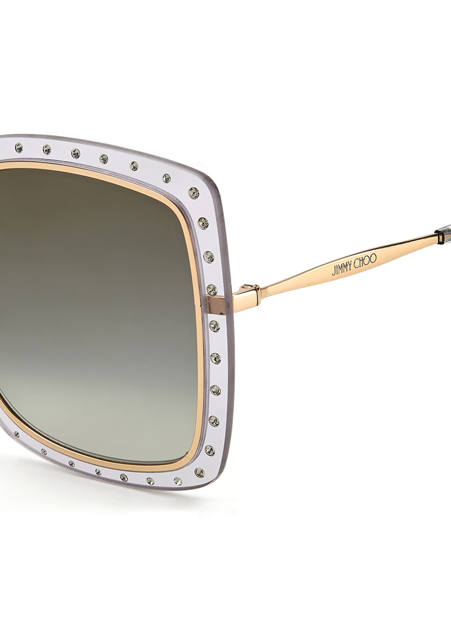 Jimmy Choo Dany Oversized Square Stainless Steel/Acetate Sunglasses